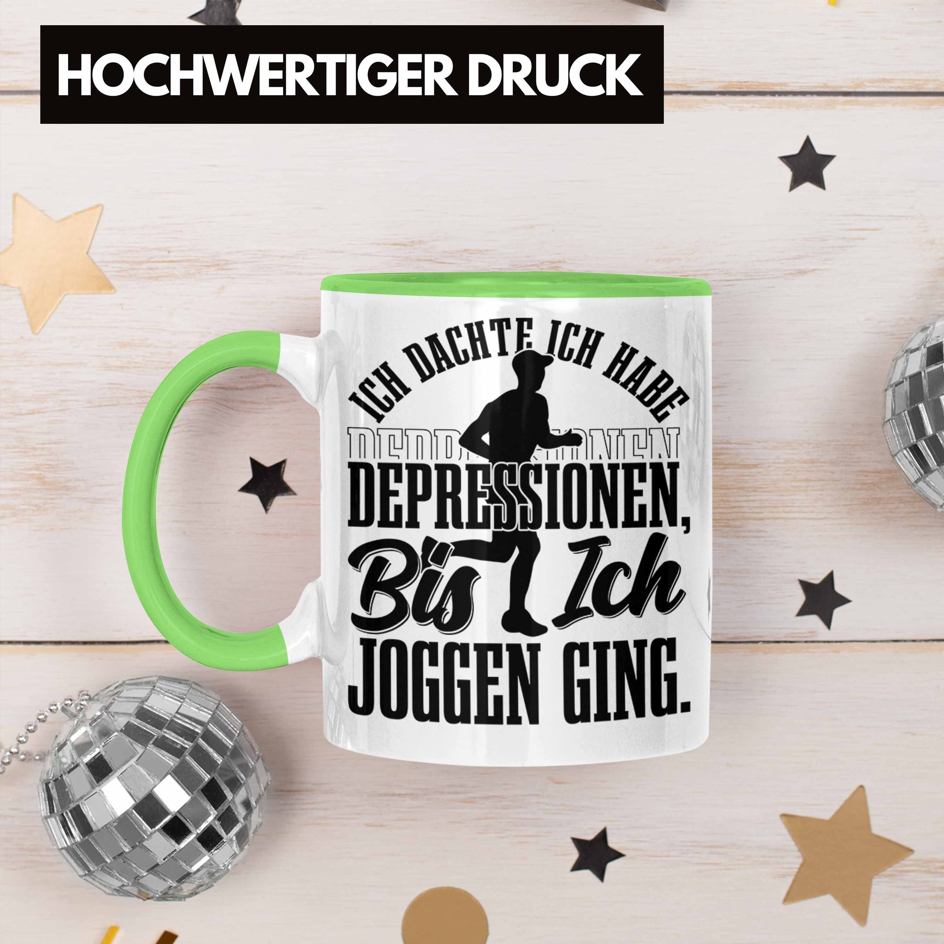 Spruch Trendation Grün Tasse Dachte Geschenk Tasse Ich Joggen Ich Habe Ich Bis Depressionen