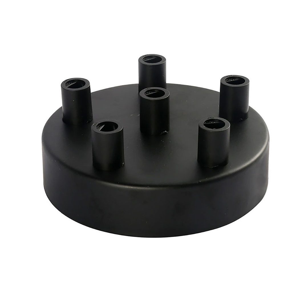 Girard Sudron Lampen-Verteiler Lampen Baldachin Metall 6-fach Schwarz, Ø: 10 cm x H: 2,5 cm