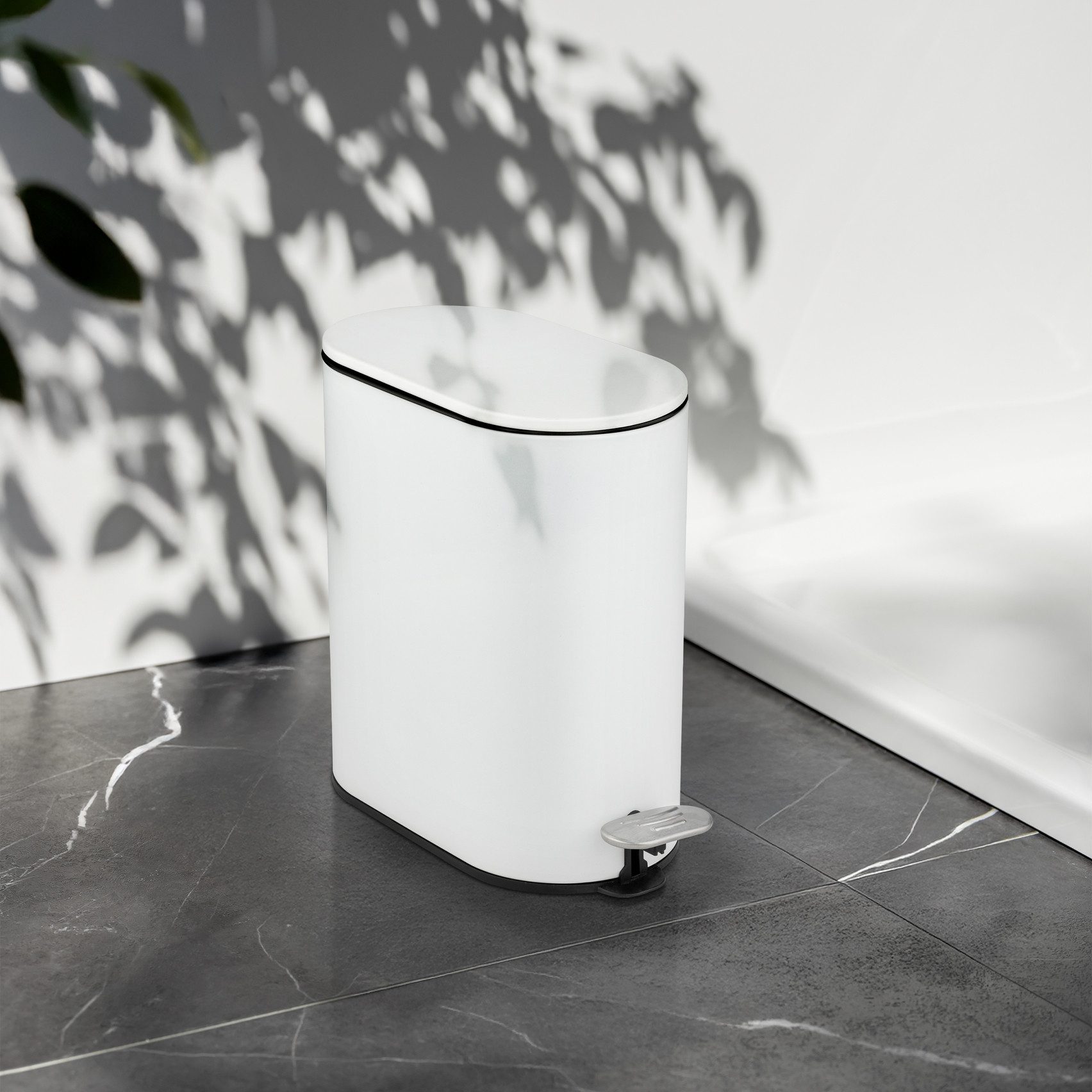 WENKO Kosmetikeimer Collungo, mit Easy-Close-Mechanik fürs Bad, Inneneimer: 5 L