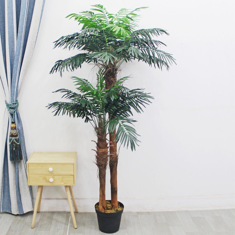 Kunstpalme Palmenbaum Kokos Palme Kunstpflanze Künstliche Pflanze Echtholz 170 cm Kokospalme, Decovego, Höhe 170 cm – Bild 3 von 5