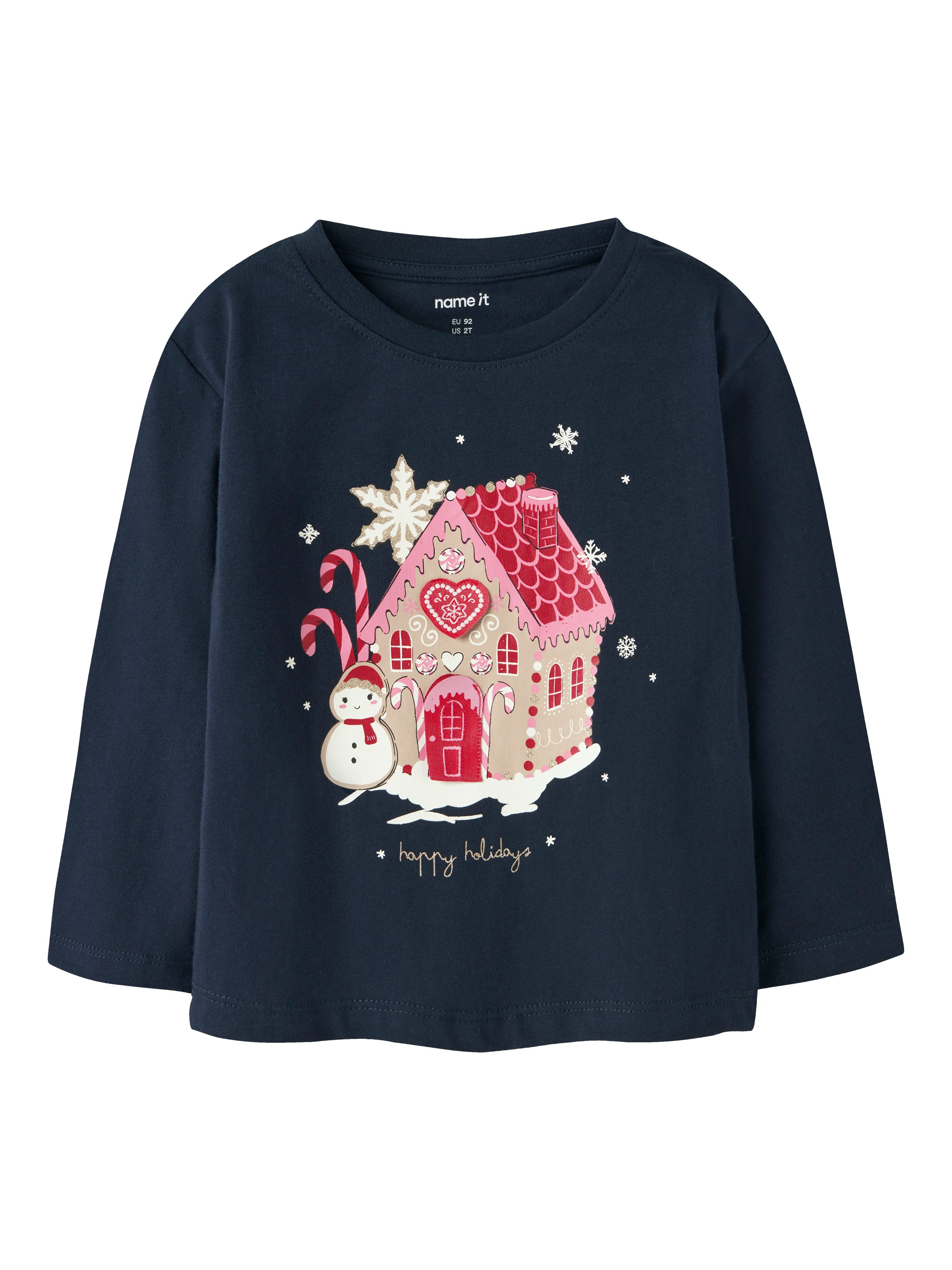 Name It Langarmshirt NMFREPOLER LS NREG TOP BOX Weihnachten, Baumwolle