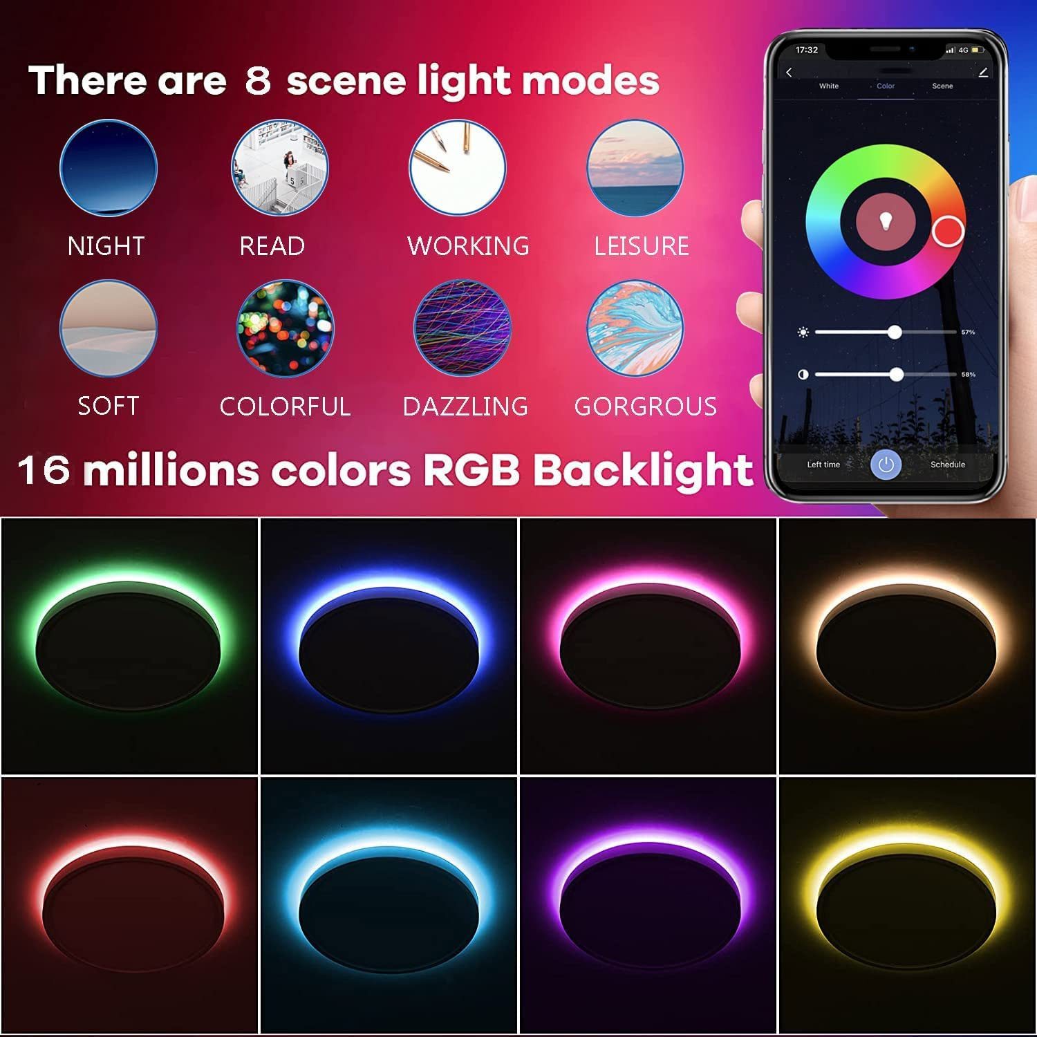 ANTEN LED Deckenleuchte 24W WIFI RGB günstig online kaufen