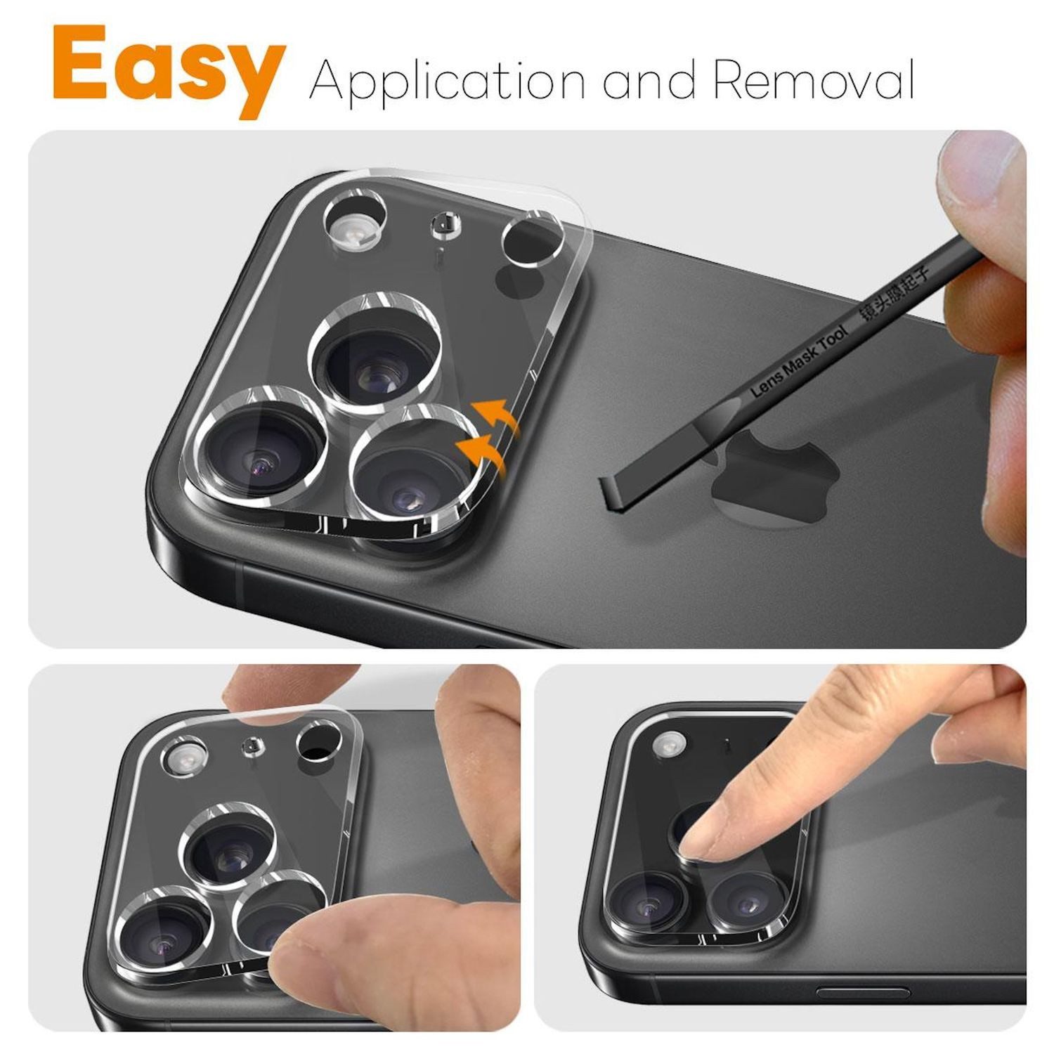 Wigento Handyhülle Für Apple iPhone 17 Pro Max Hart Glas Kamera Linsen Komplettschutz, 9H Glas, HD-Klarheit, kratzfest – Bild 3 von 3