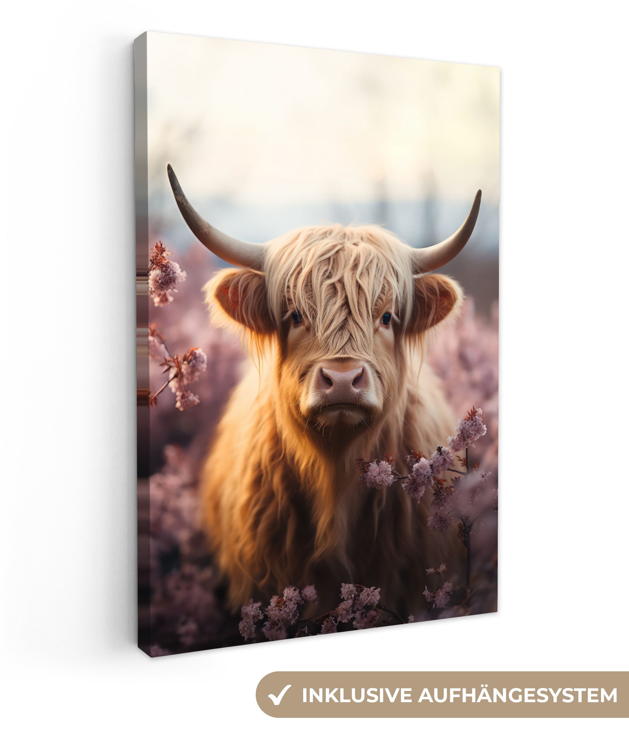 OneMillionCanvasses® Leinwandbild Schottischer Highlander - Tierporträt - B günstig online kaufen