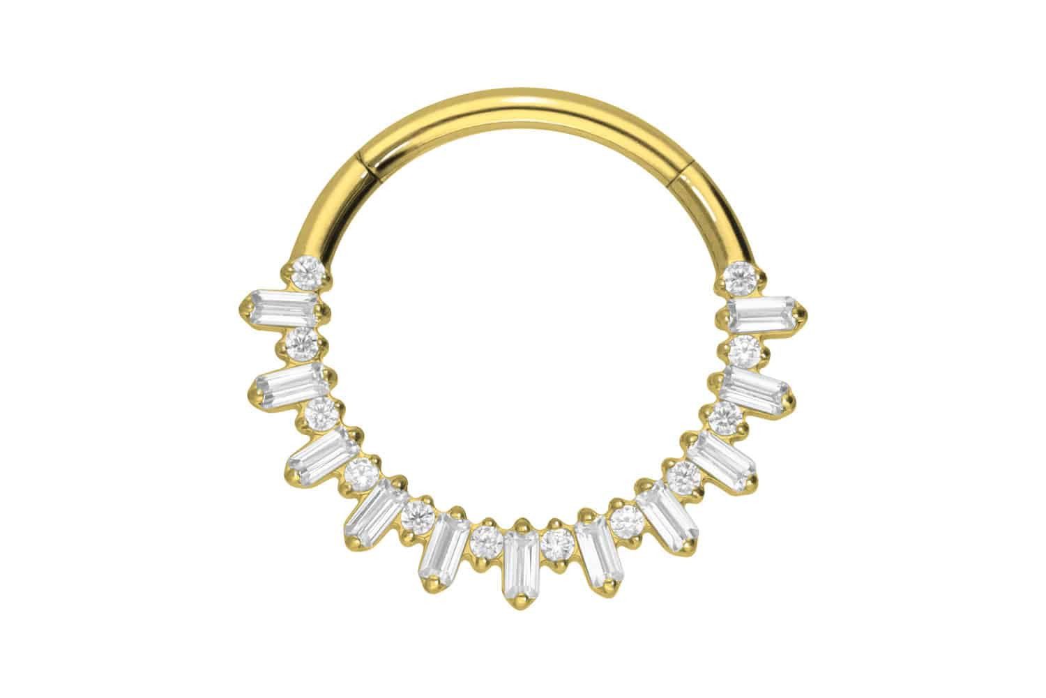 Piercing-Set Titan Segmentring Clicker KRISTALLSONNENSTRAHLEN