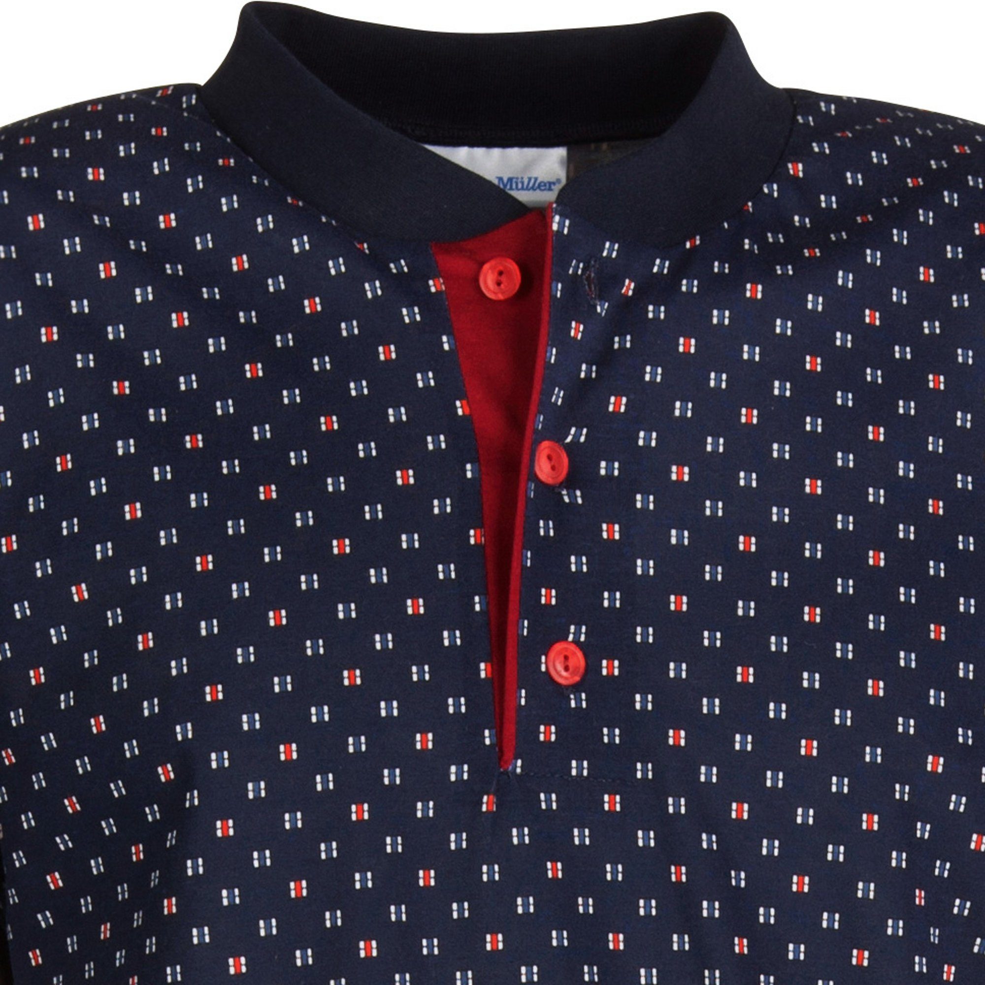 Erwin Müller Pyjama Herren-Schlafanzug Single-Jersey gemustert