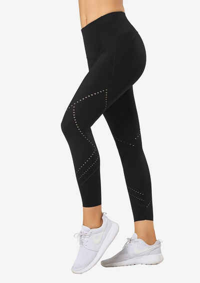 Yvette Leggings Damen Sporthose mit Tasche und Laseröse, S110297A19MH