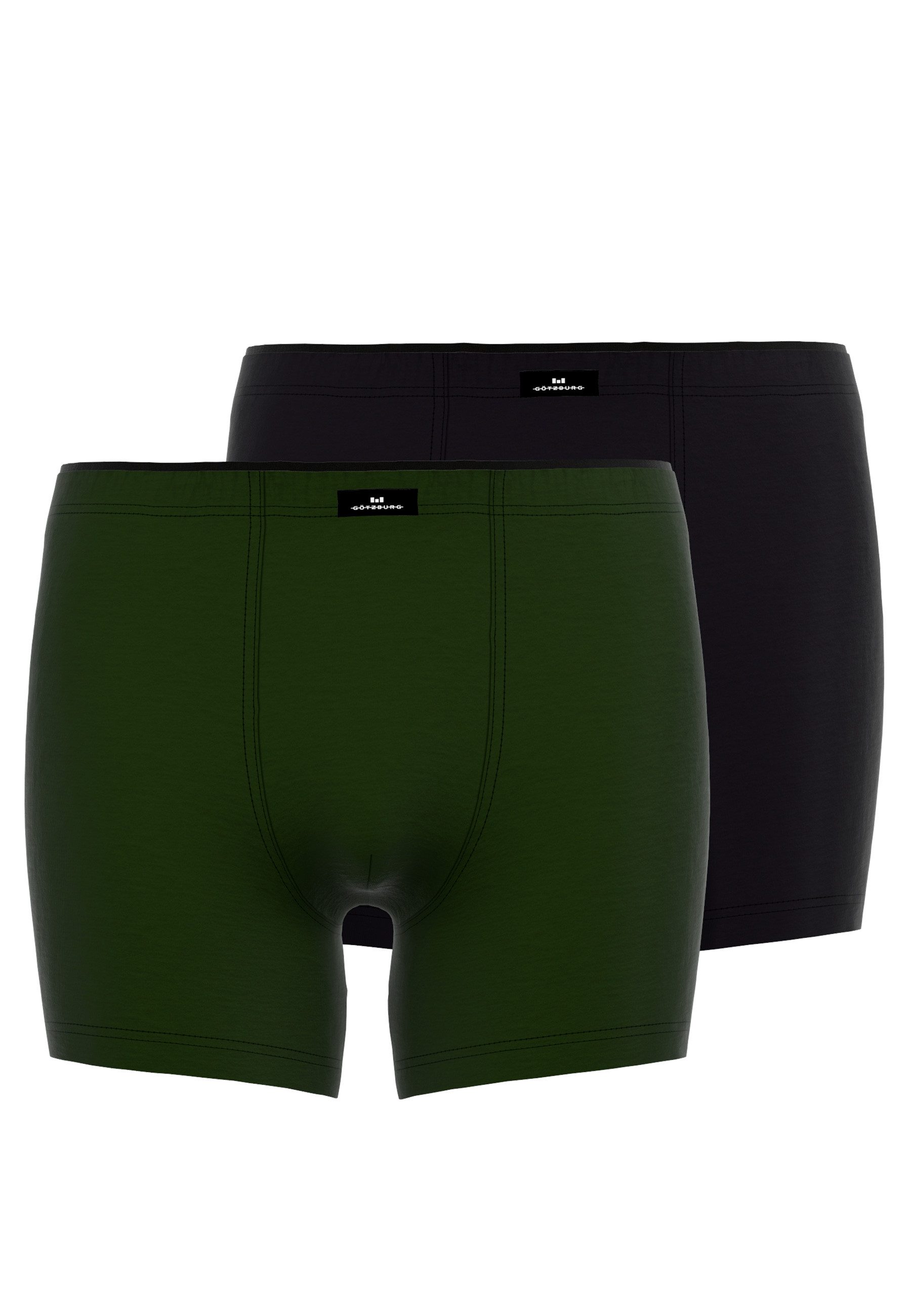 GÖTZBURG Boxershorts GÖTZBURG Herren Long-Pants grün uni 2er Pack (2-St) günstig online kaufen