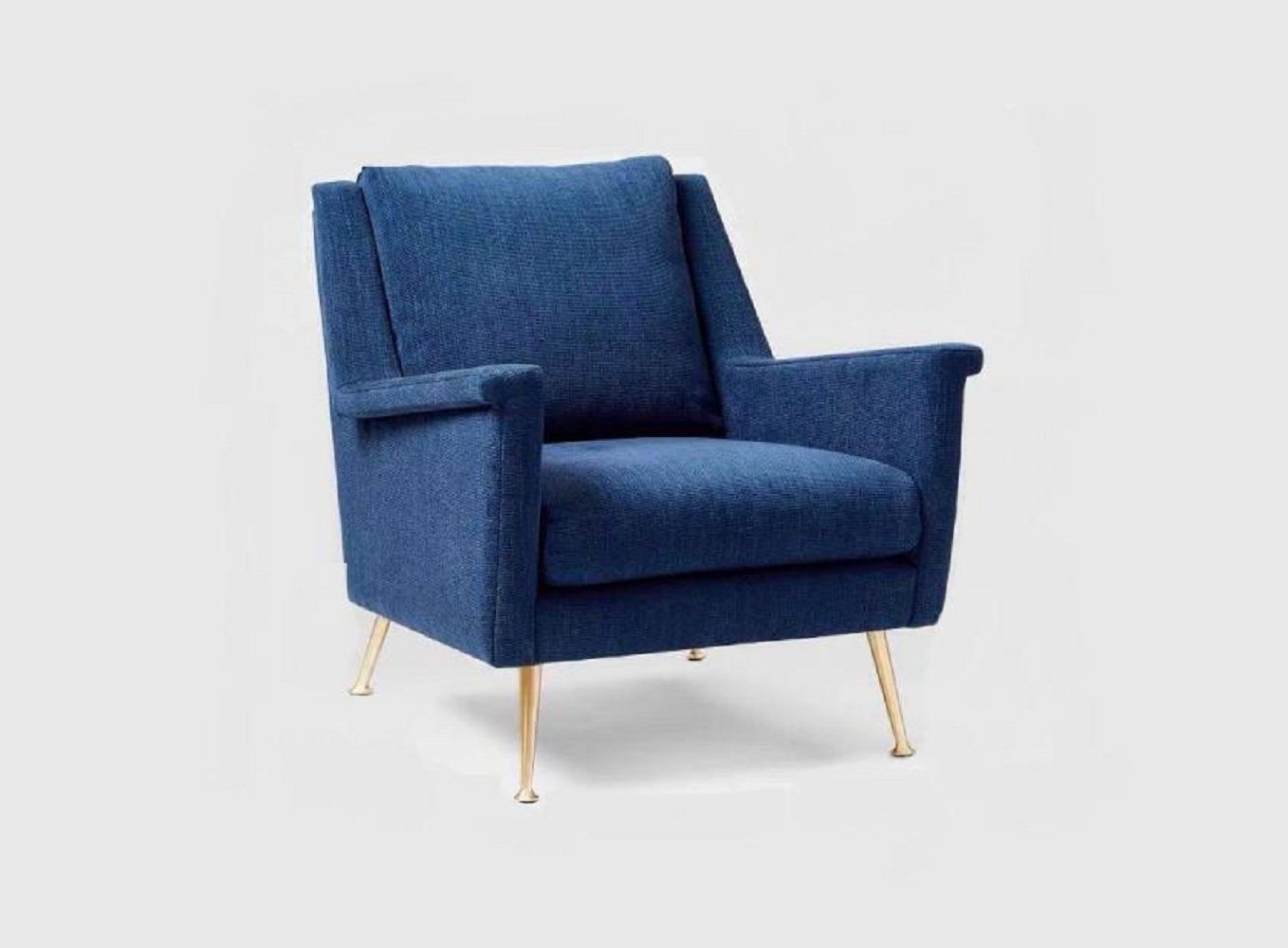 Sessel 1 Sitzer Sessel Blau JVmoebel Fernseh Made Chair Textil 1x Sofa (1-St., Europa in Sofa Luxus Design Stoff Sessel),