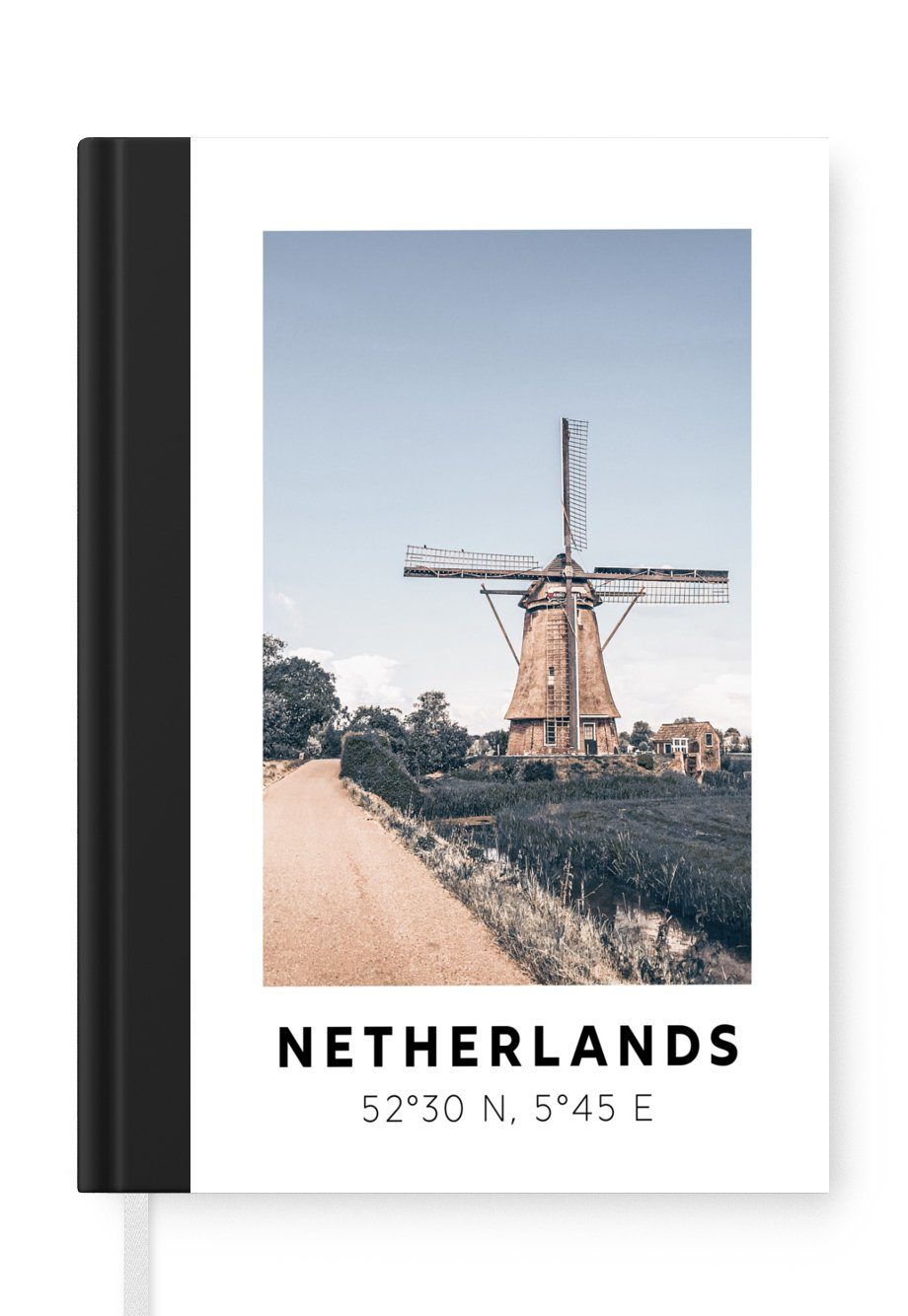 Niederlande - Notizbuch 98 Seiten, MuchoWow A5, Notizheft, Windmühle Merkzettel, Haushaltsbuch Journal, - Tagebuch, Vintage,
