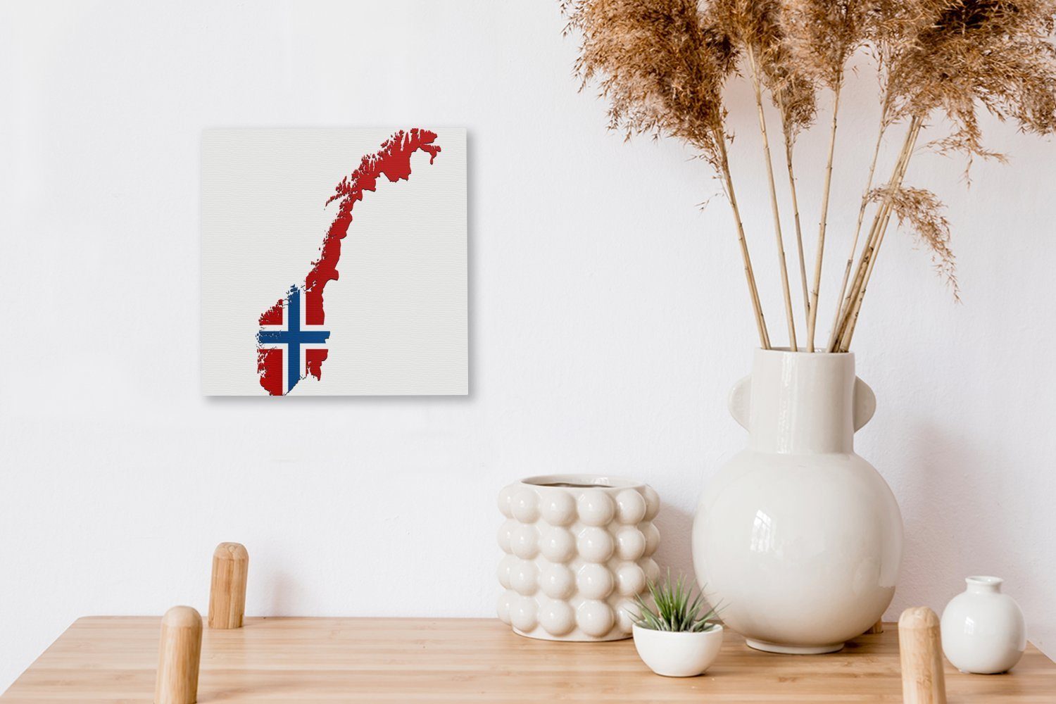 Wohnzimmer OneMillionCanvasses® (1 der Farben Leinwand in Flagge, St), Bilder Illustration Leinwandbild von Schlafzimmer für Norwegen den