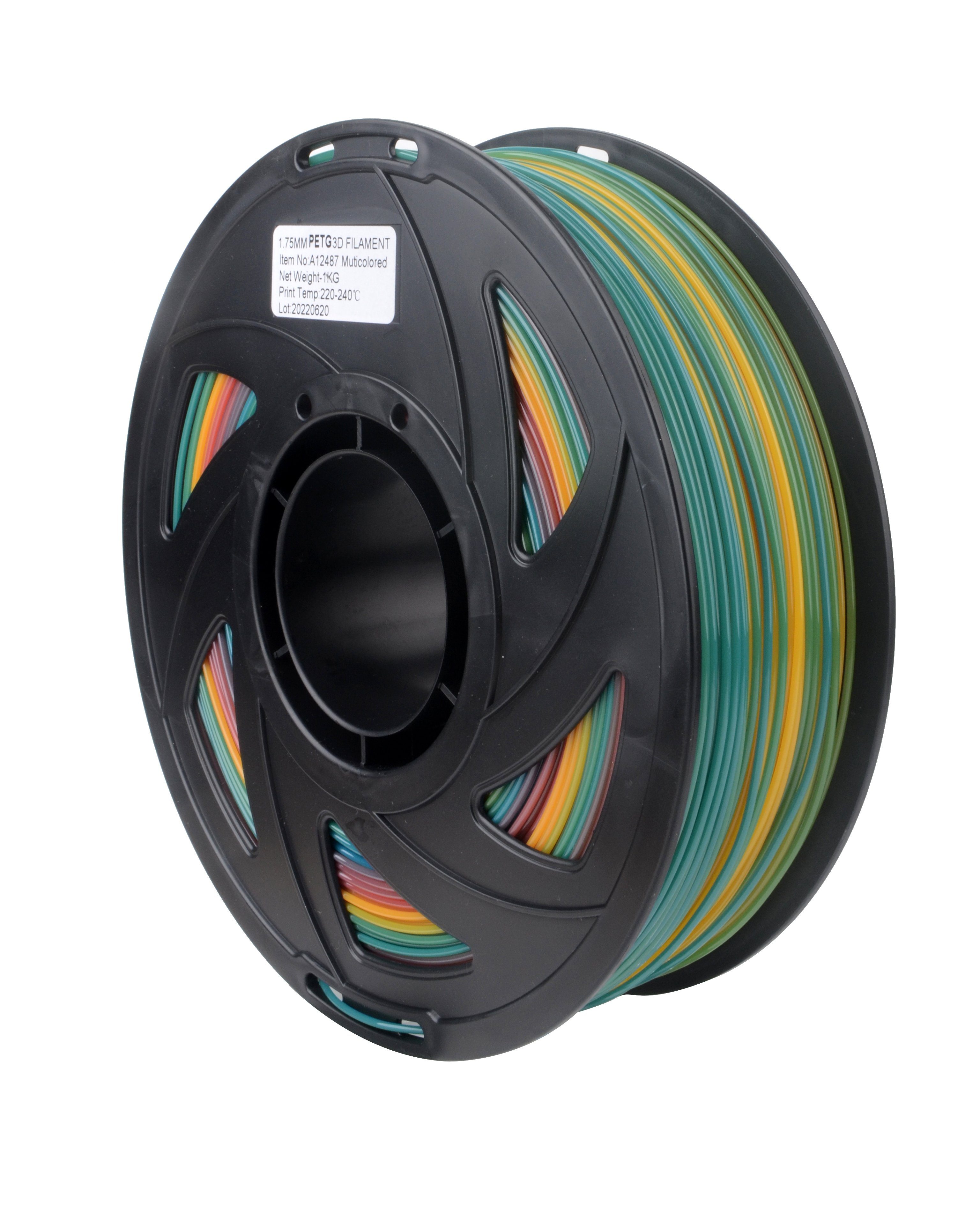 euroharry Filament 3D Filament PETG 1,75mm 1KG verschiedene Farben Mehrfarbig