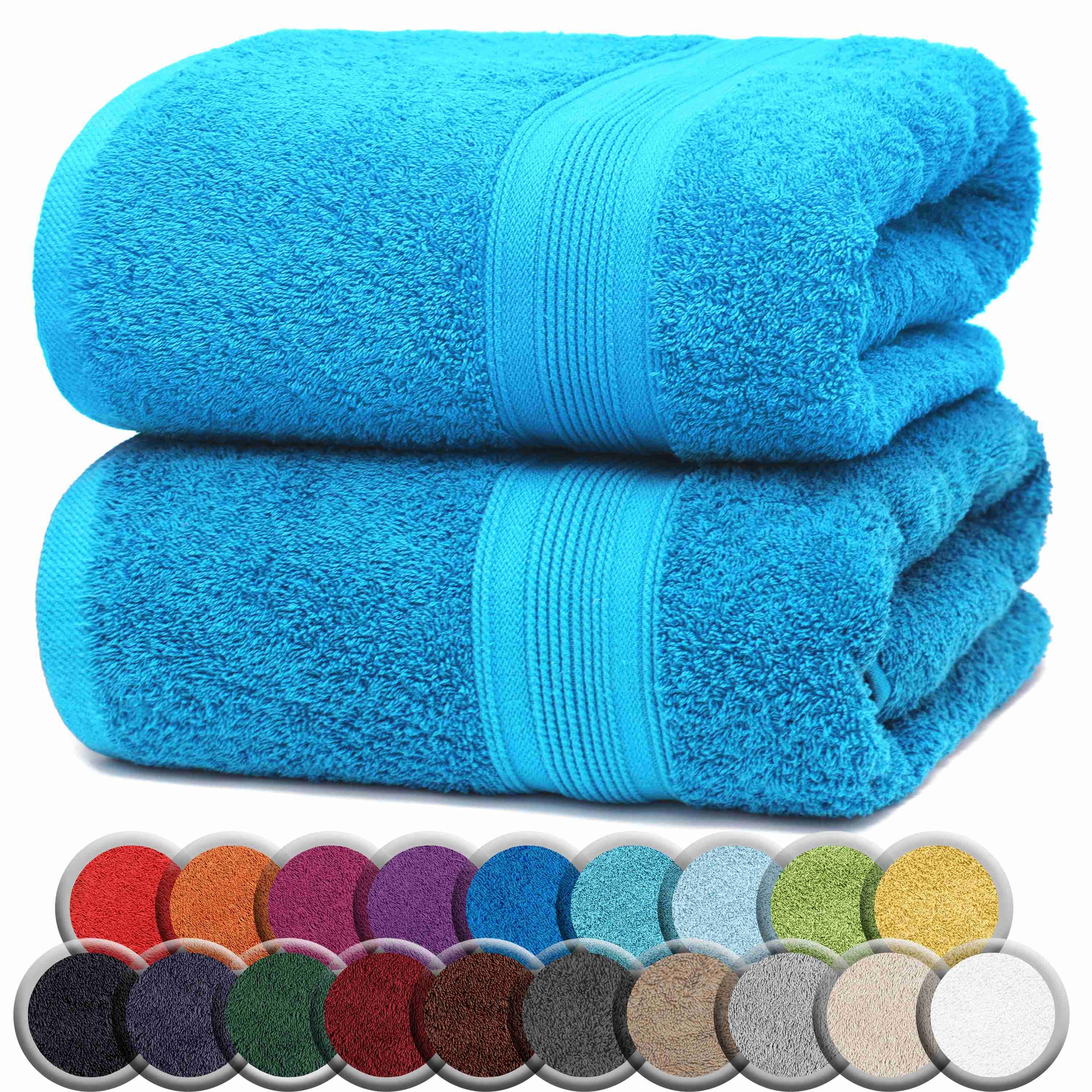 NatureMark Badetuch 2er-Set Frottier Badetücher 100x150cm, 100% Baumwolle (2-St), Premium Qualität, BADETUCH, Bade-Handtuch, 100x150cm