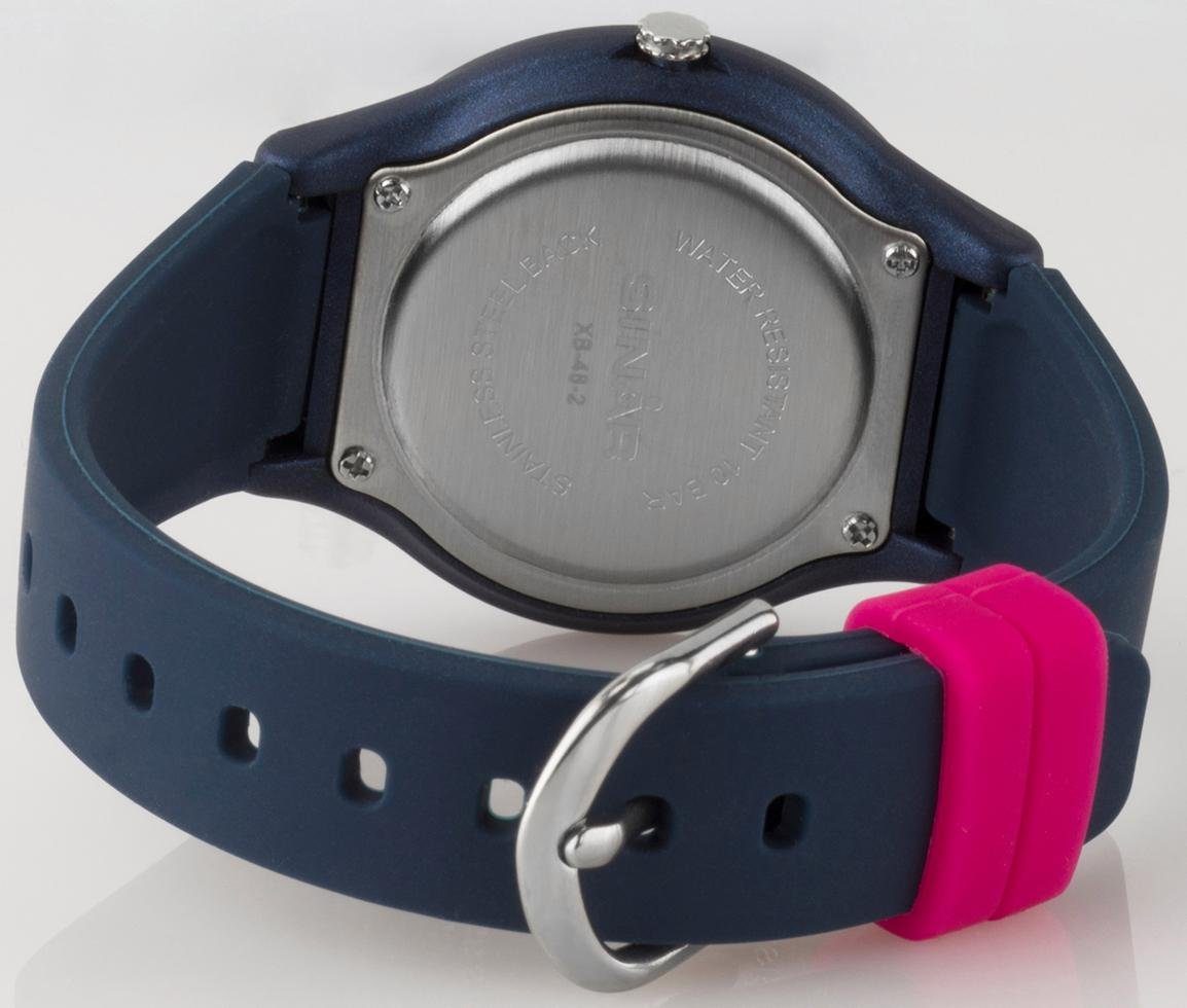SINAR Quarzuhr XB-48-2, Armbanduhr, Damenuhr,Jugendliche, Silikonarmband, bis 10 bar wasserd.
