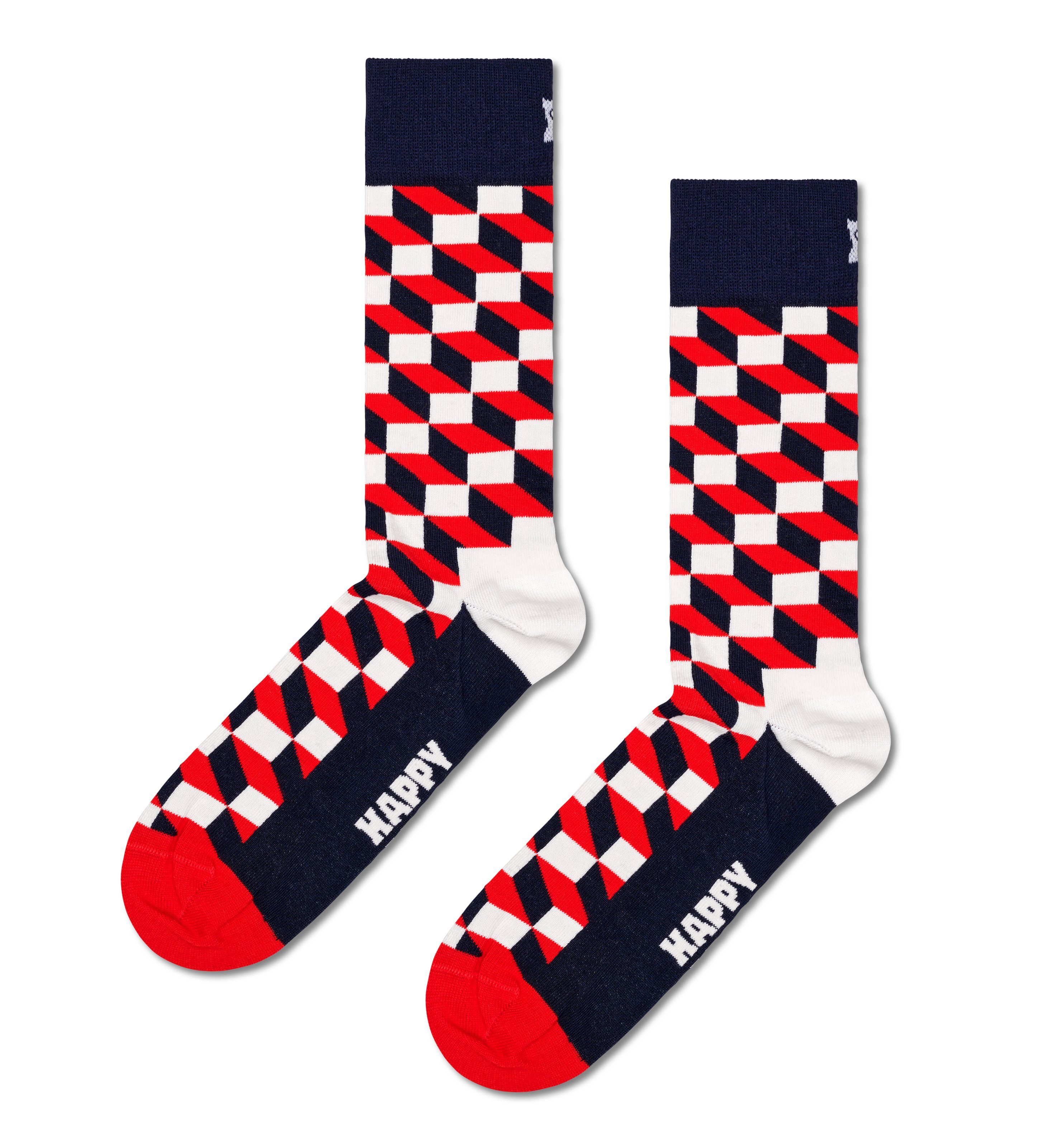 Happy Socks Socken 4-Pack & Navy Stripes Classic Classic (Packung, Set Dots Socks Gift 4-Paar) 2 Navy