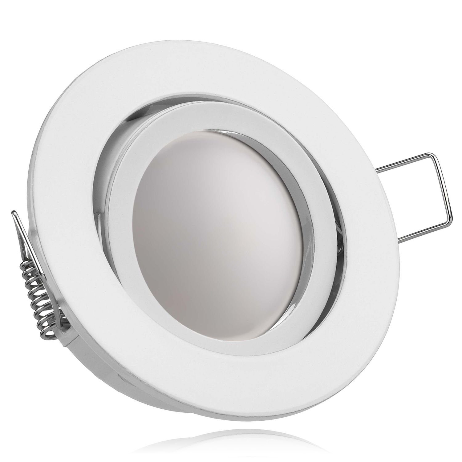 LEDANDO LED Einbaustrahler mit Weiß LEDA Markenstrahler 4000K LED Set LED Einbaustrahler GU10 von