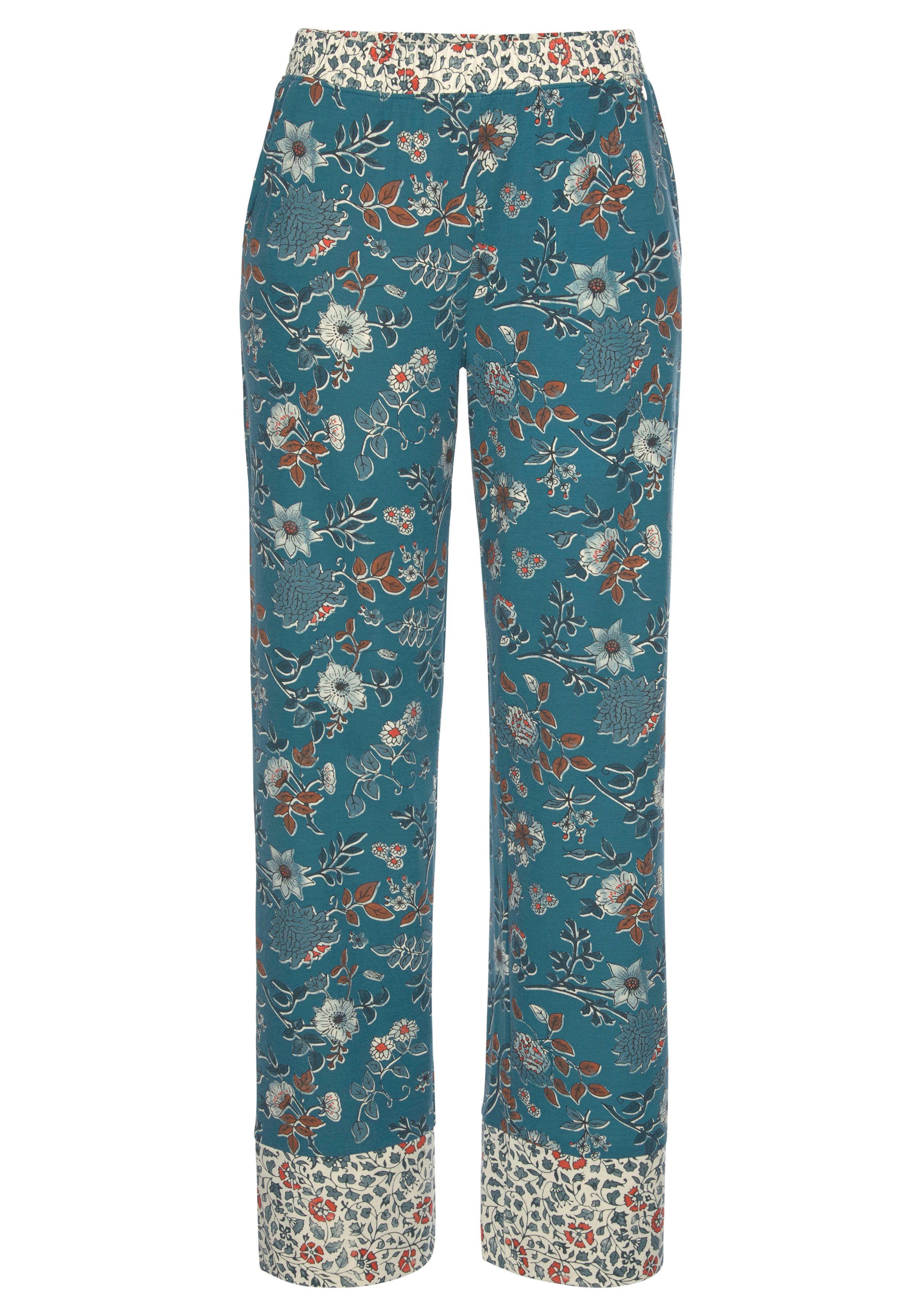 Allover-Druck, Verspielte Blumen Schlafhose im floralem Print LASCANA Pyjamahose mit