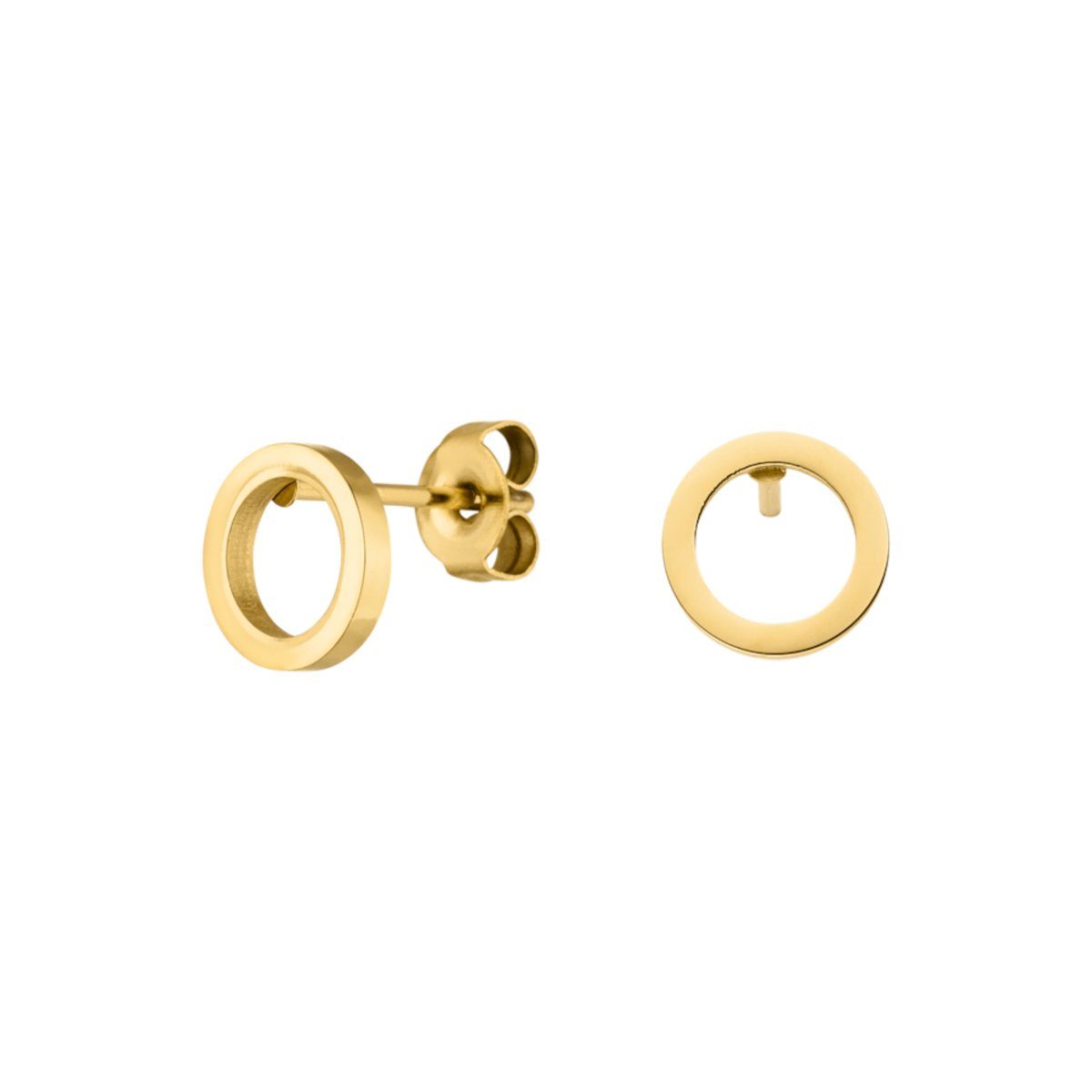LUUK LIFESTYLE Paar Ohrstecker Ring, wasserfest & alltagstauglich, hautverträglich, modernes Design, inklusive schöner Schmuckbox Gold