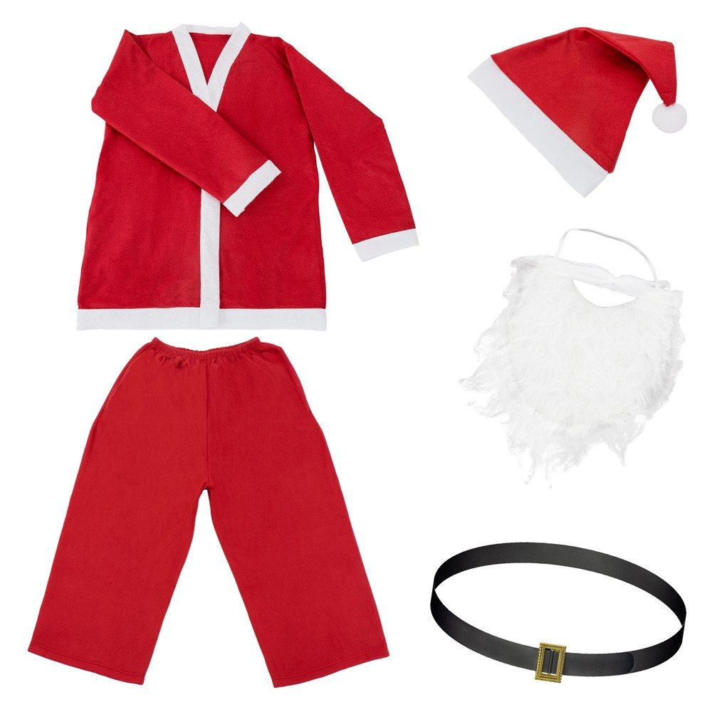 Weihnachtsmann Weihnachtsmann Nikolauskostüm Sant Claus Einheitsgröße S-XL Rot/Weiß