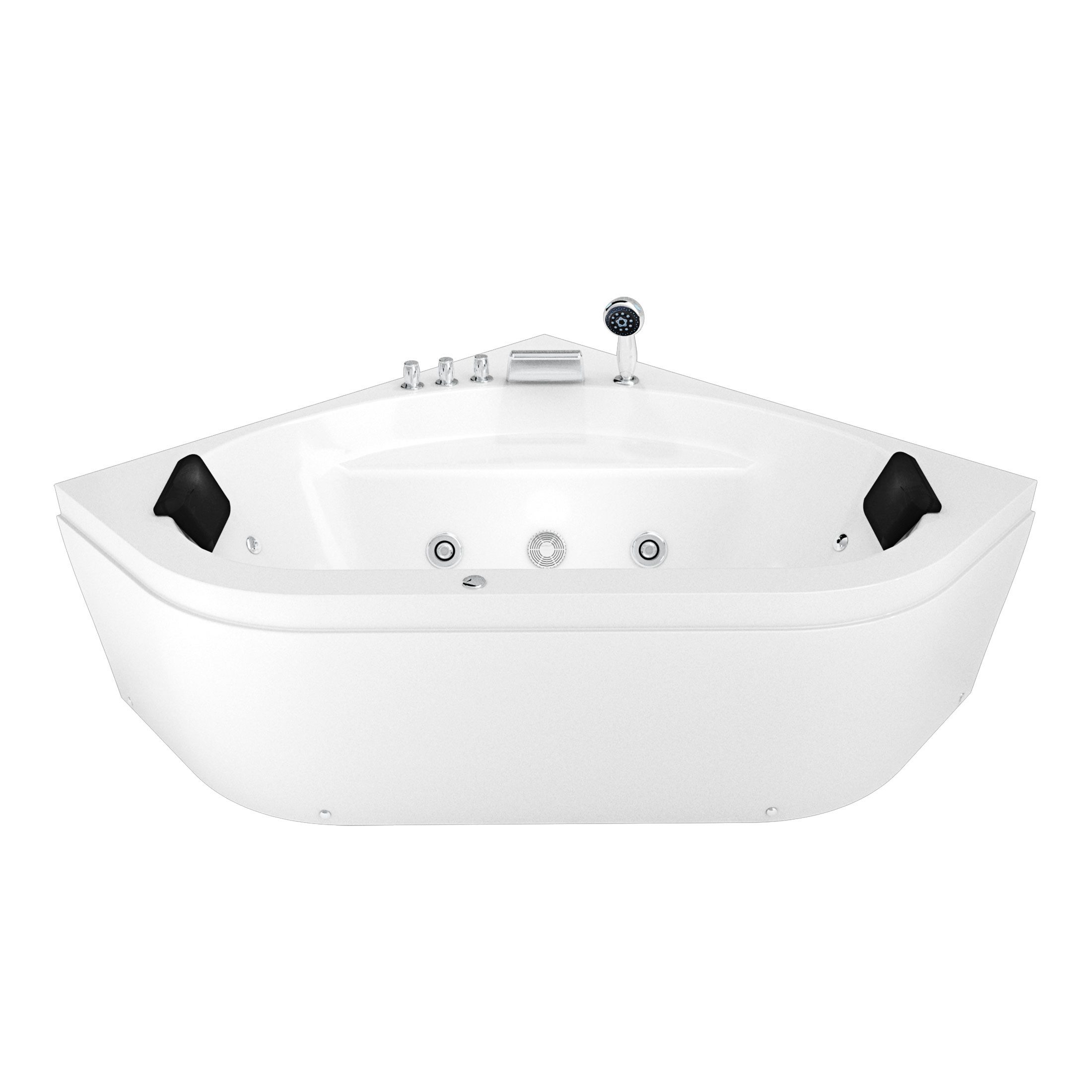 AcquaVapore Whirlpool-Badewanne Whirlpool Pool Badewanne Eckwanne W20-ALL 140x140cm, (1-tlg), mit Ablaufgarnitur