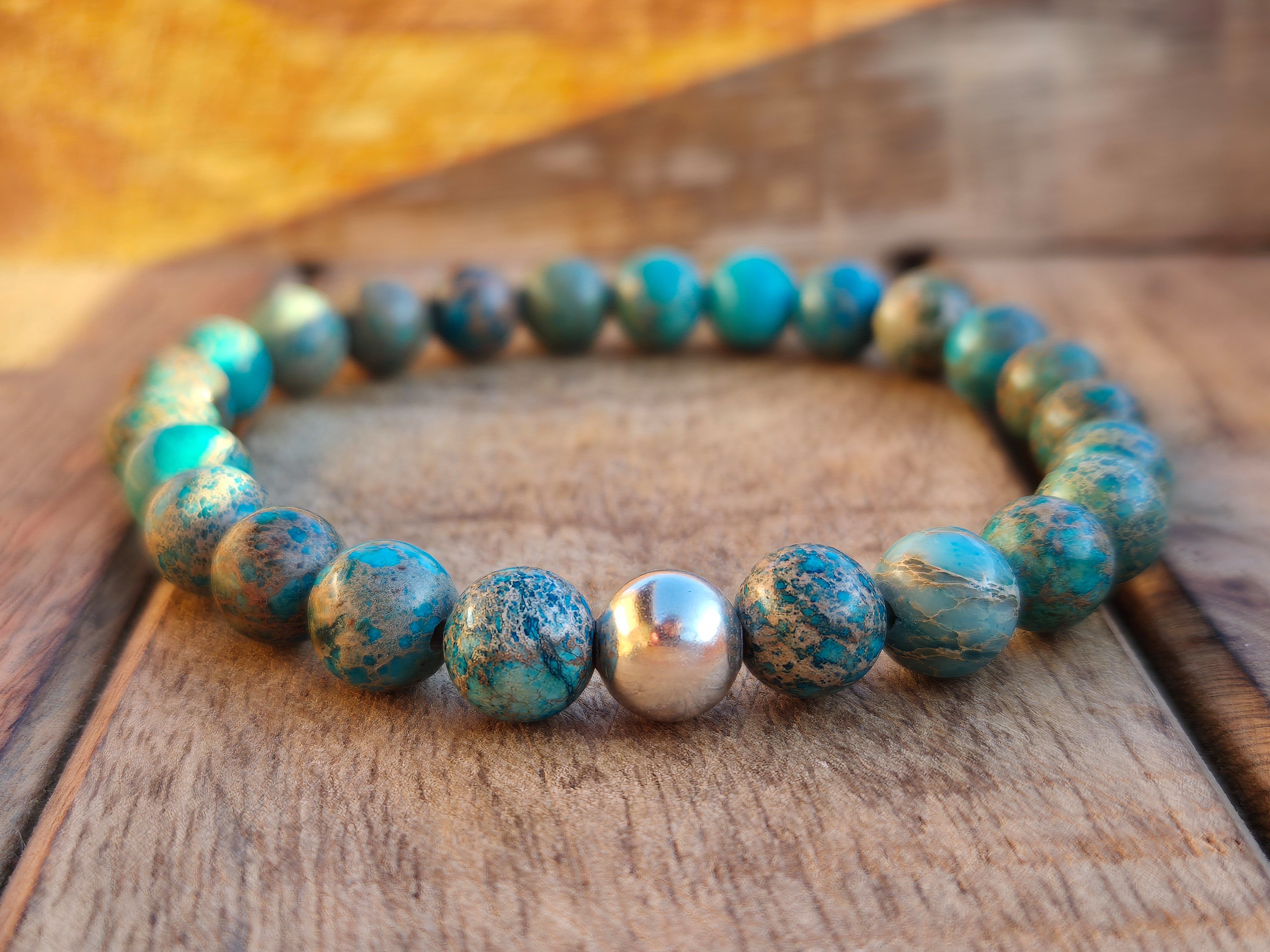 NAHLE Perlenarmband Variscit mit 925 Silberperle günstig online kaufen