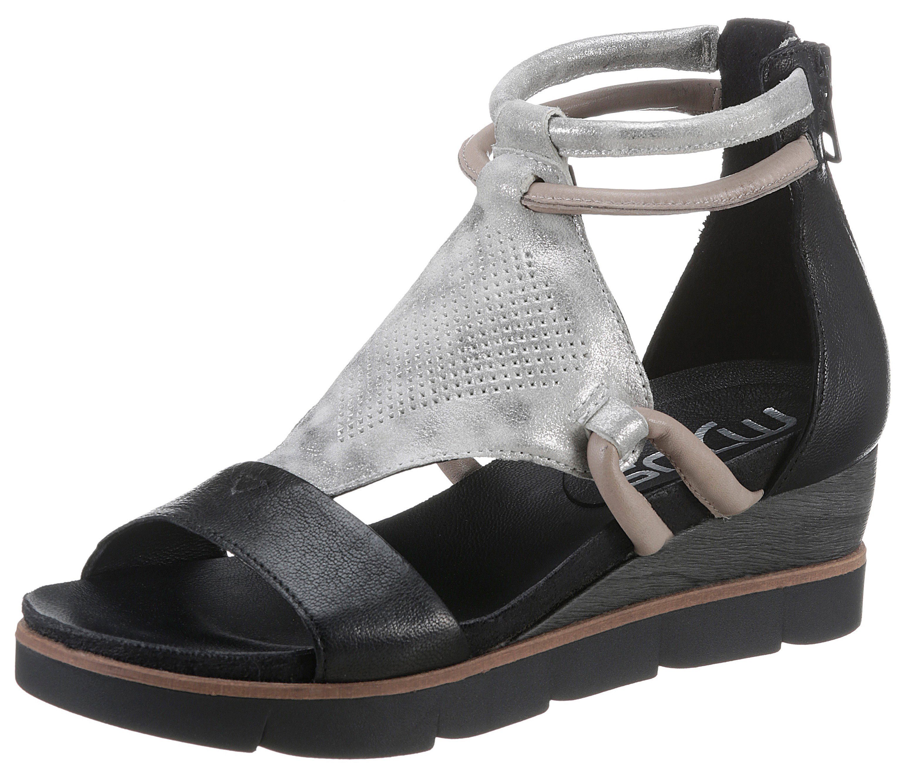 Mjus TAPASITA Sandalette mit Metallic-Effekten schwarz-silberfarben