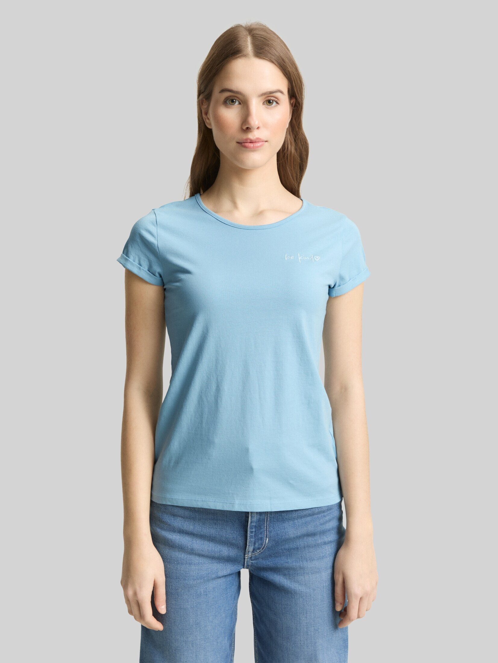 TOM TAILOR Denim T-Shirt T-Shirt Slim Fit T-Shirt mit Stickerei