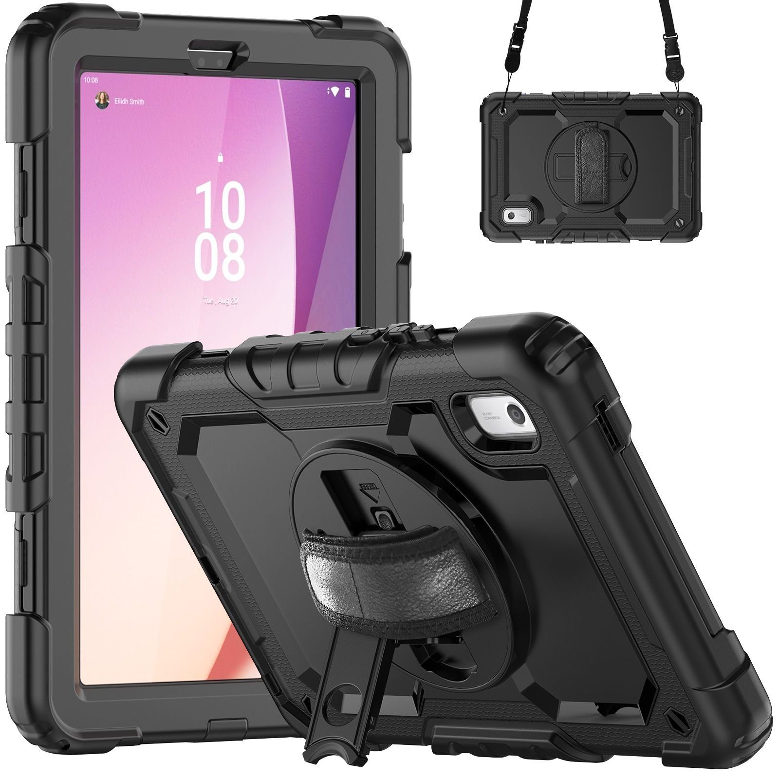 Lobwerk Tablet-Hülle 4in1 Hülle für Lenovo Tab M9 TB-310FU 2023 9 Zoll, Sturzdämpfung, Aufstellfunktion, Outdoor