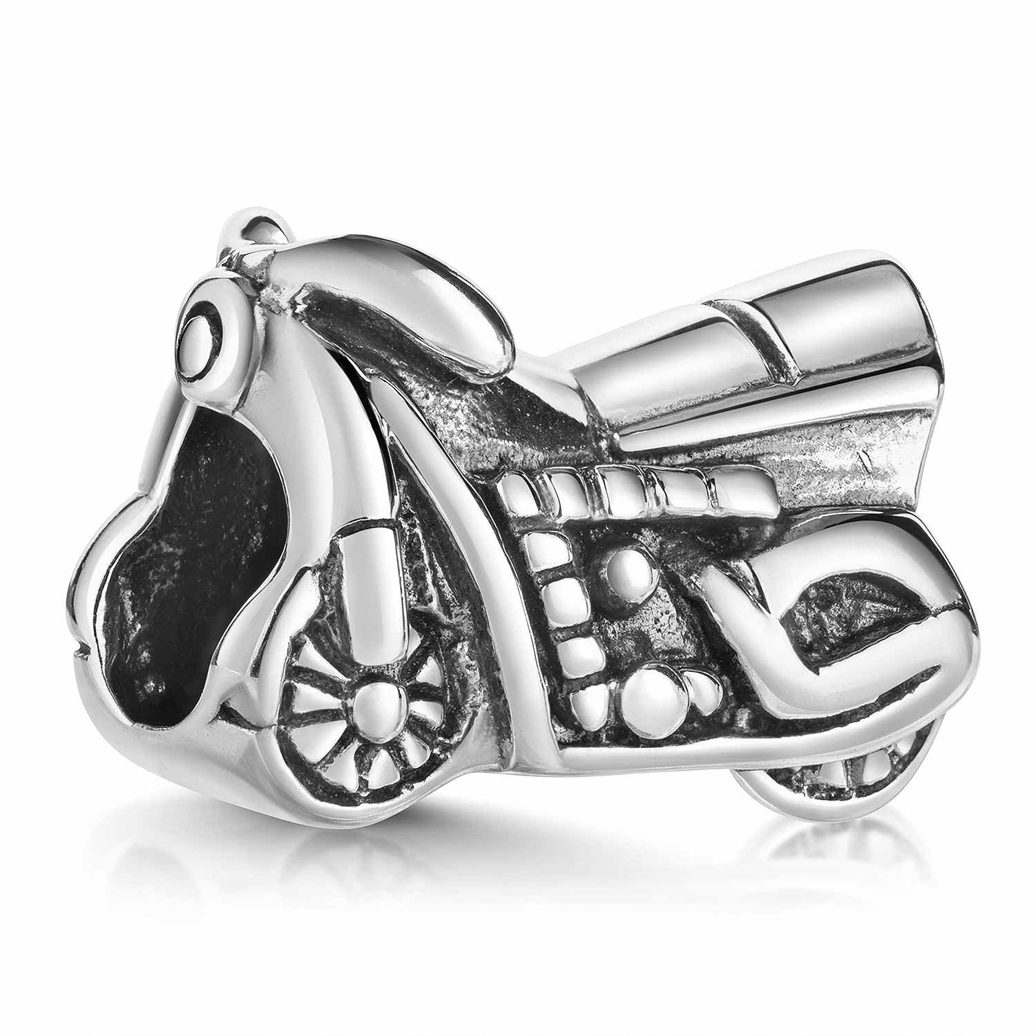 Materia Bead Motorrad antik oxidiert 1110, 925 Sterling Silber