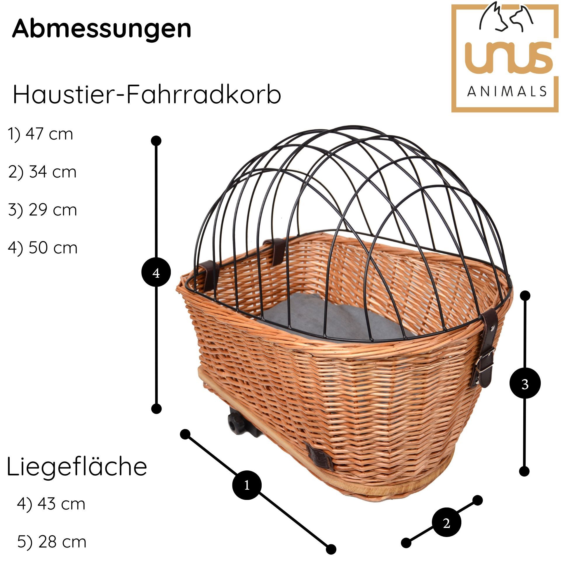 UNUS GARDEN Fahrradkorb Hundefahrradkorb Weide günstig online kaufen