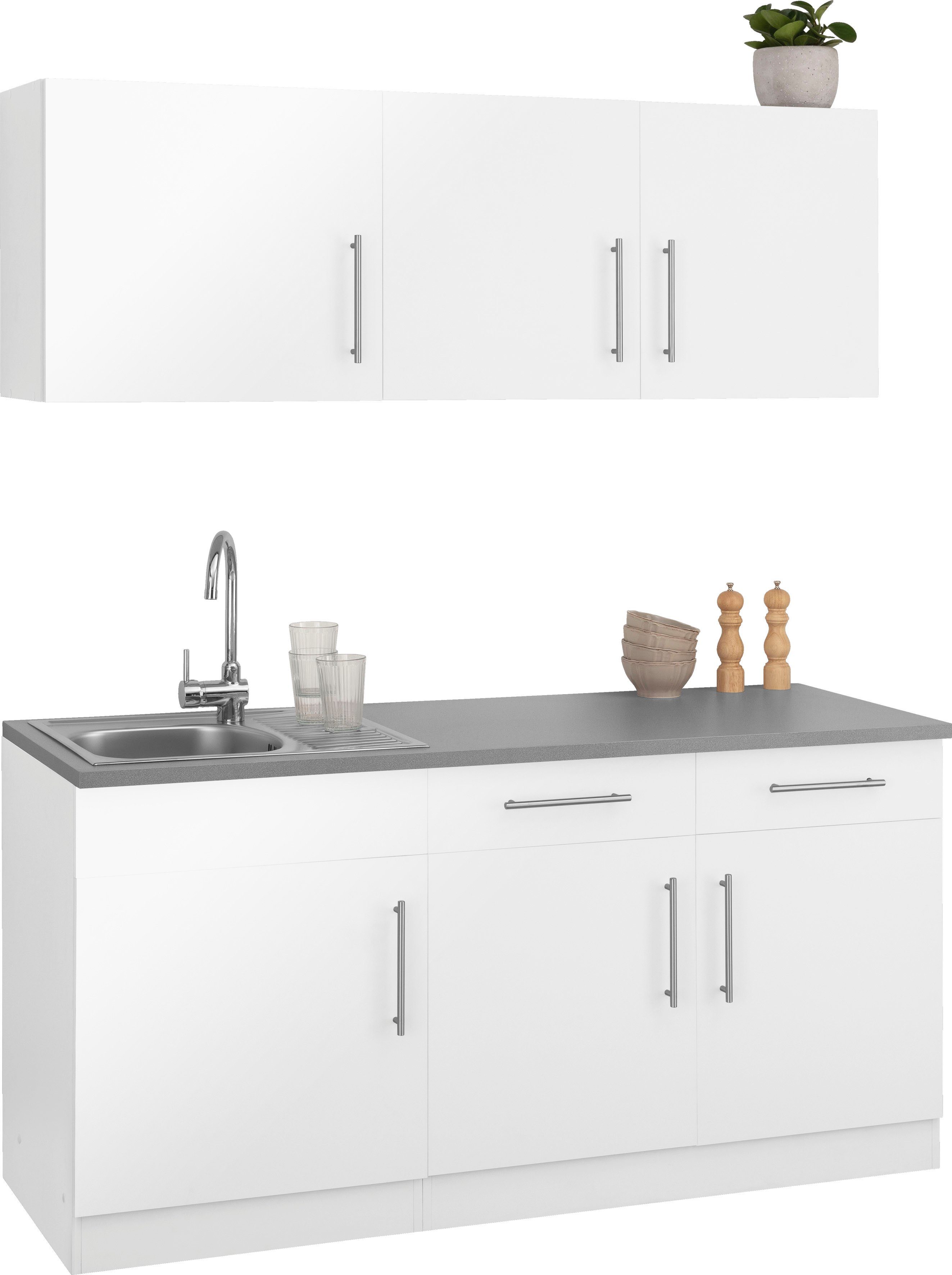 wiho Küchen Pantryküche Cali, ohne E-Geräte, Breite 160 cm
