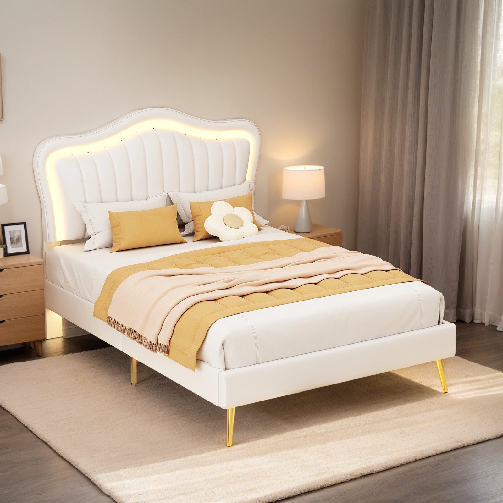 REDOM Polsterbett Bett Kinderbett Polsterbet Gästebett (Bettgestell für Mäd günstig online kaufen