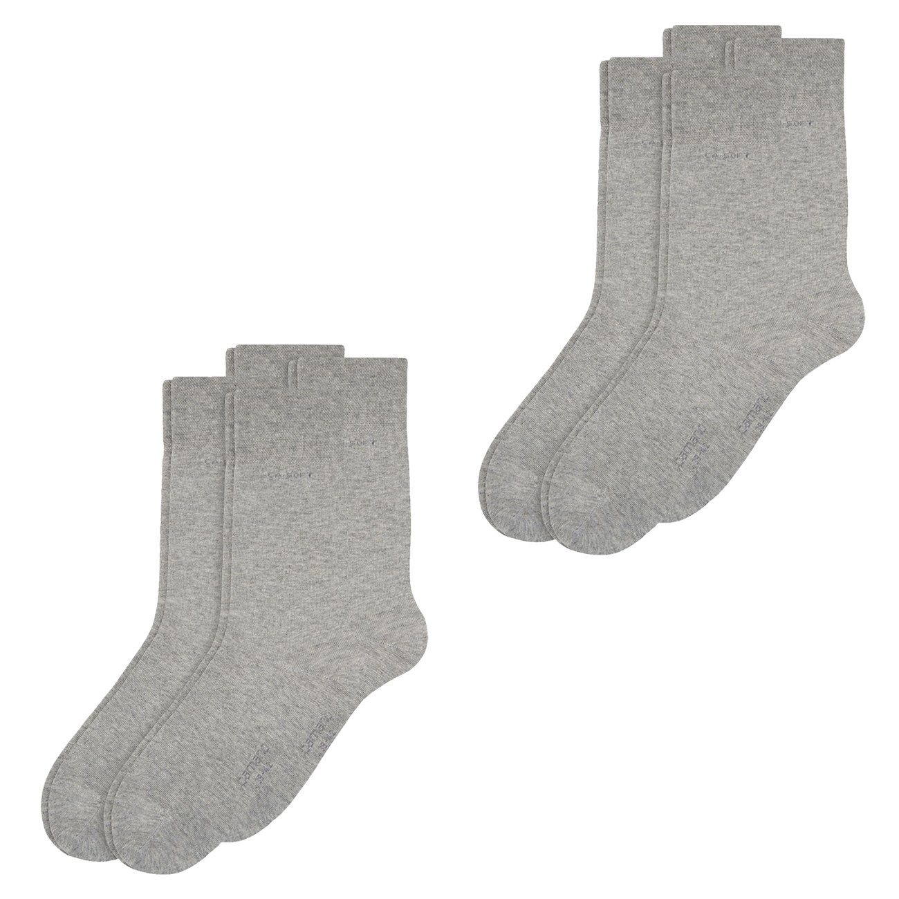 Paar Camano Grey Zehenbereich verstärktem und 4 Pack CA-Soft Langsocken (0010) Fersen- (4-Paar) mit 4er