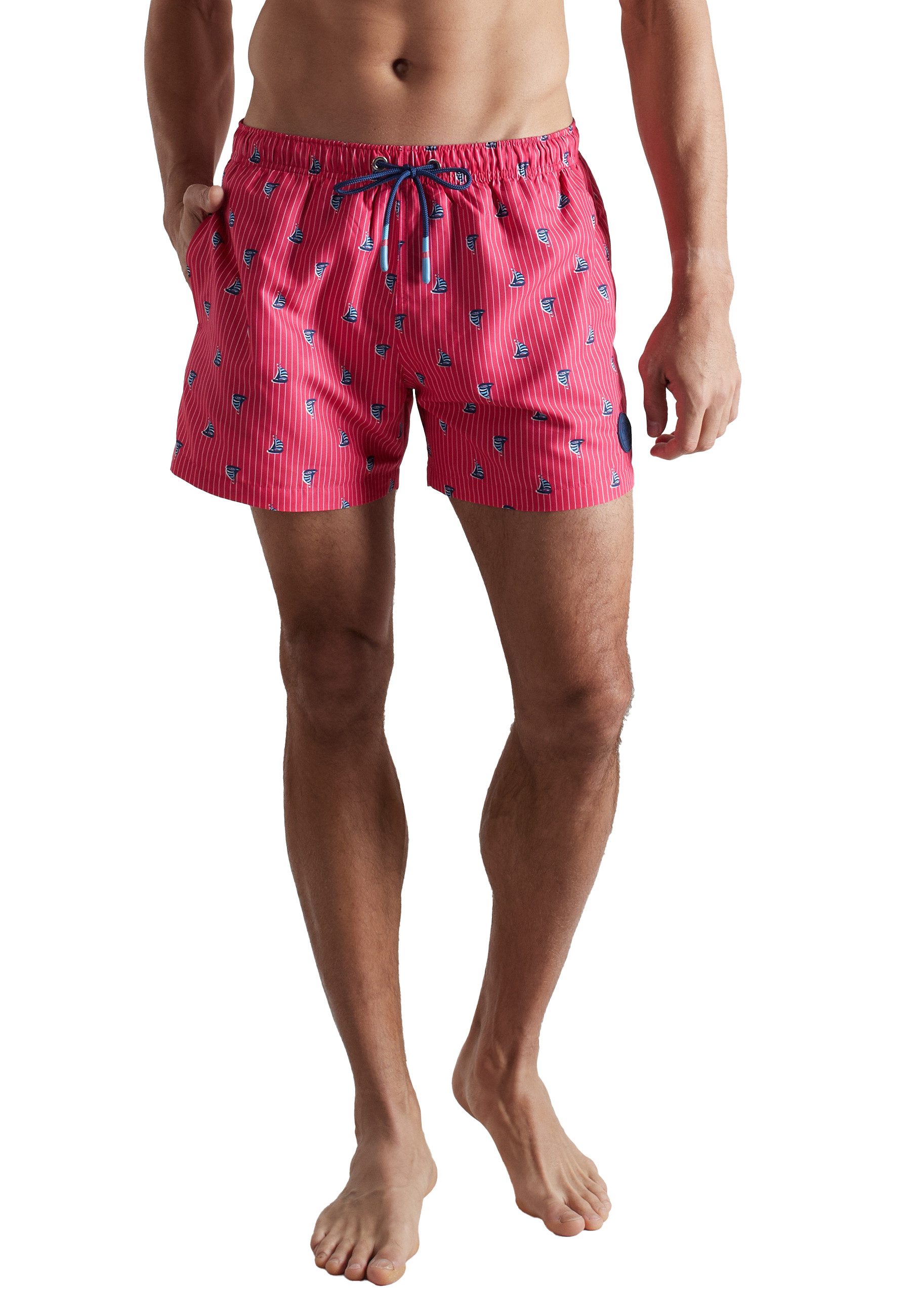 CECEBA Badehose CECEBA Herren Badeshorts rot bedruckt (1-St)