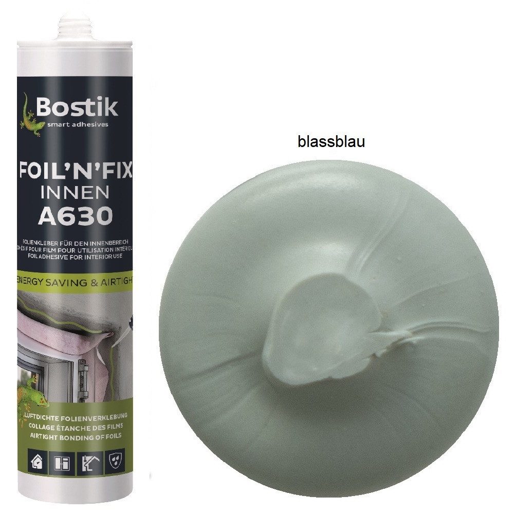 BOSTIK Klebstoff Bostik A630 Foil N Fix Innen Klebstoff 315g Kartusche blassblau, geruchsneutral