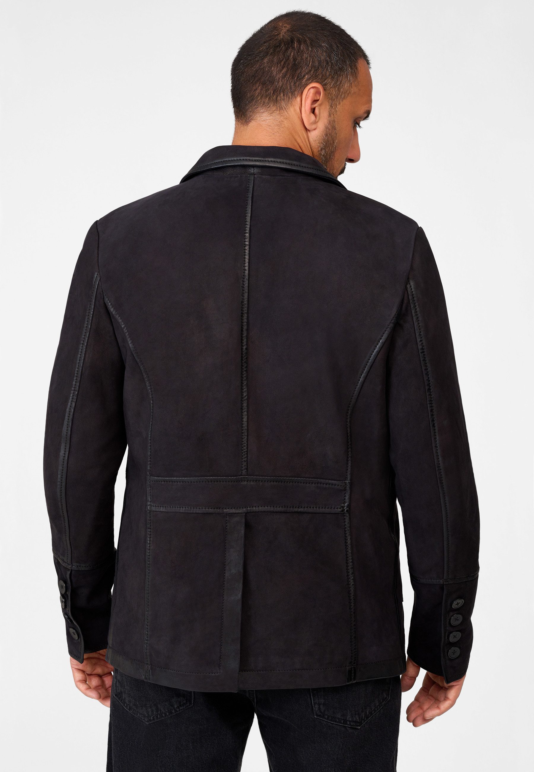 RICANO Lederjacke Victor Vegetarisch gegerbtes Büffel-Nappa-Leder