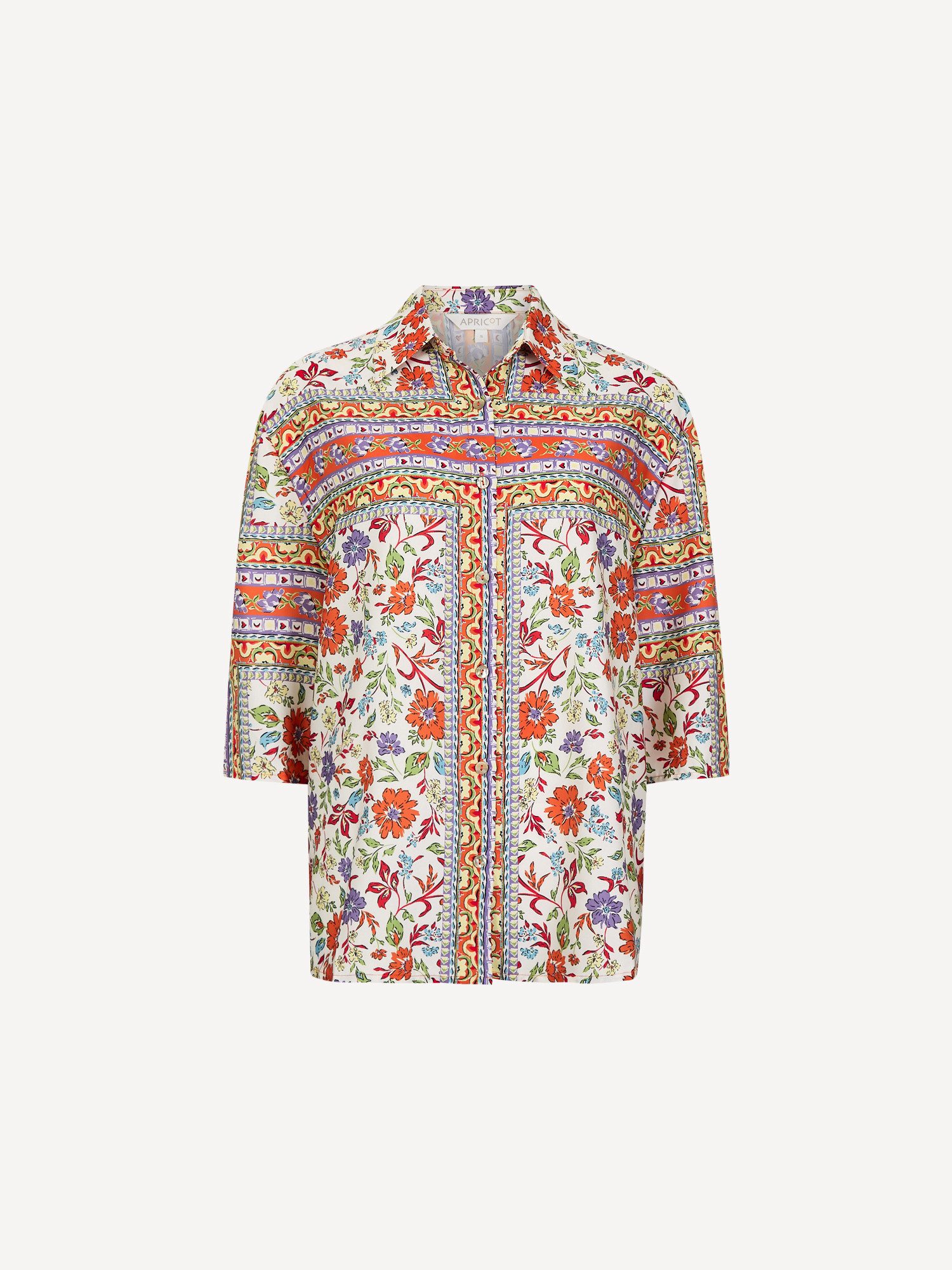 Satinbluse Satinhemd mit Blumenmuster