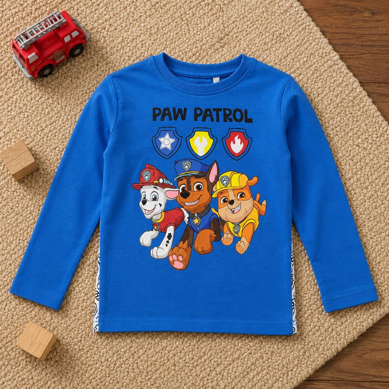 PAW PATROL Langarmshirt Paw Patrol Chase Marshall Kinder langarm Shirt 100% Baumwolle Gr. 98 bis 128 – Bild 5 von 5