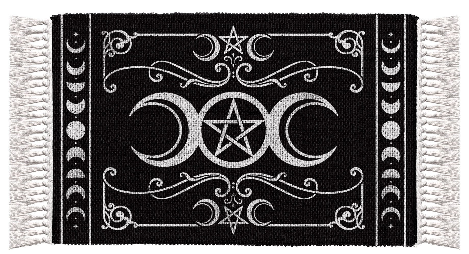 Teppich Teppich Wicca - Dreifach-Mond - Alchemy England - Deko Mond Pentagramm