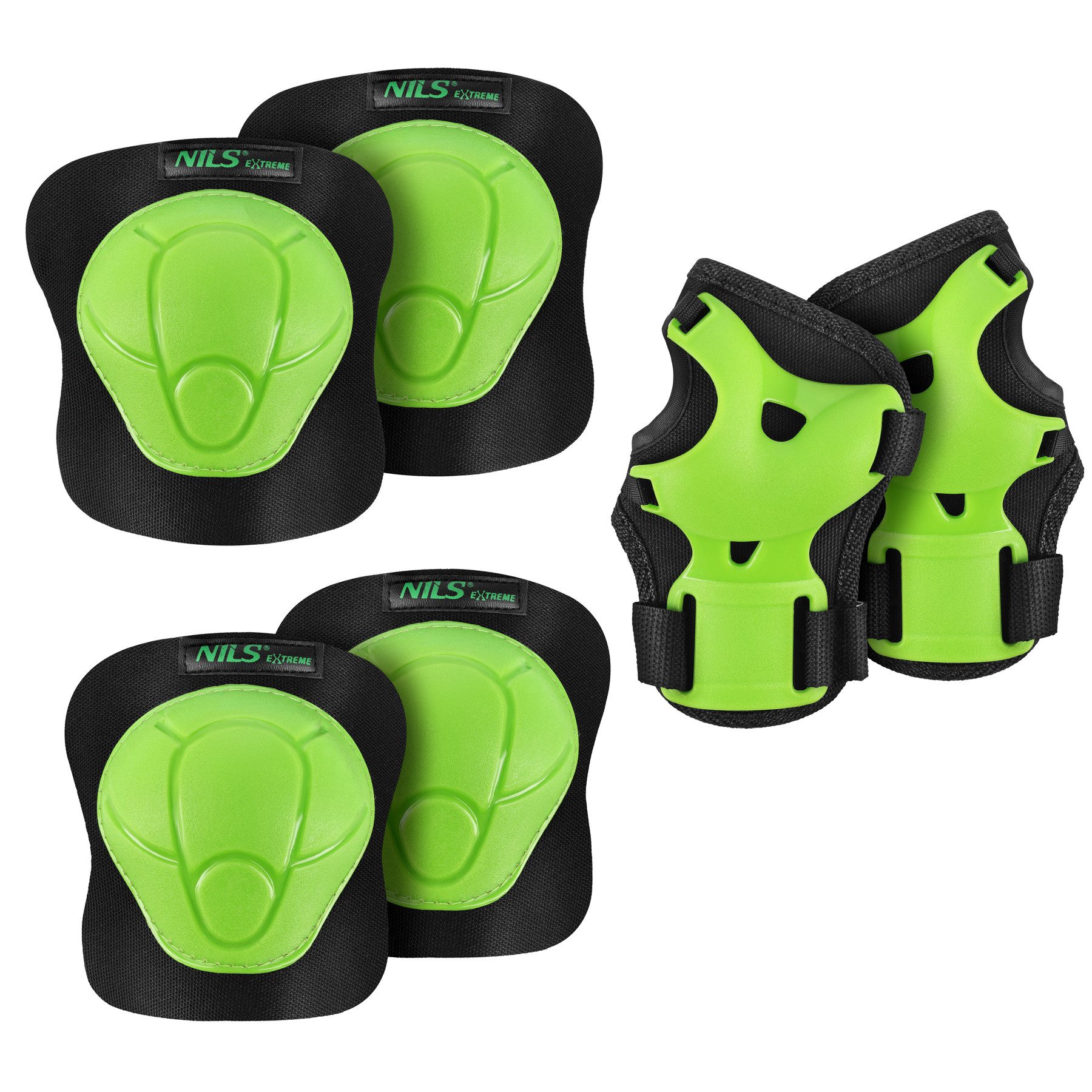 NILS EXTREME Protektoren-Set Schoner Set Inlineskates Skateboard Protektoren Schützer rot (6-tlg), Bequemer Sitz dank Klettverschluss und Gummiband