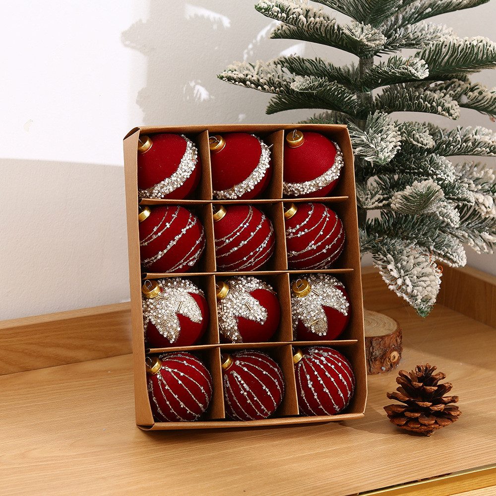 Coonoor Weihnachtsbaumkugel Weihnachtsdeko Weihnachtskugeln 12-teiliges Set,Weihnachtsbaumschmuck – Bild 5 von 5