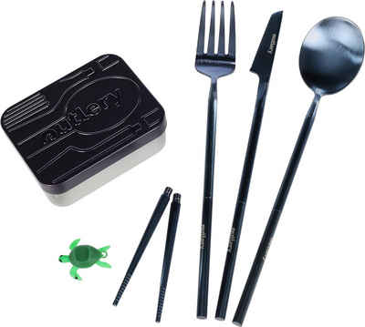 Outlery Besteck-Set Outlery Besteck-Set für 1 Personen Schwarz Modern aus Edelstahl