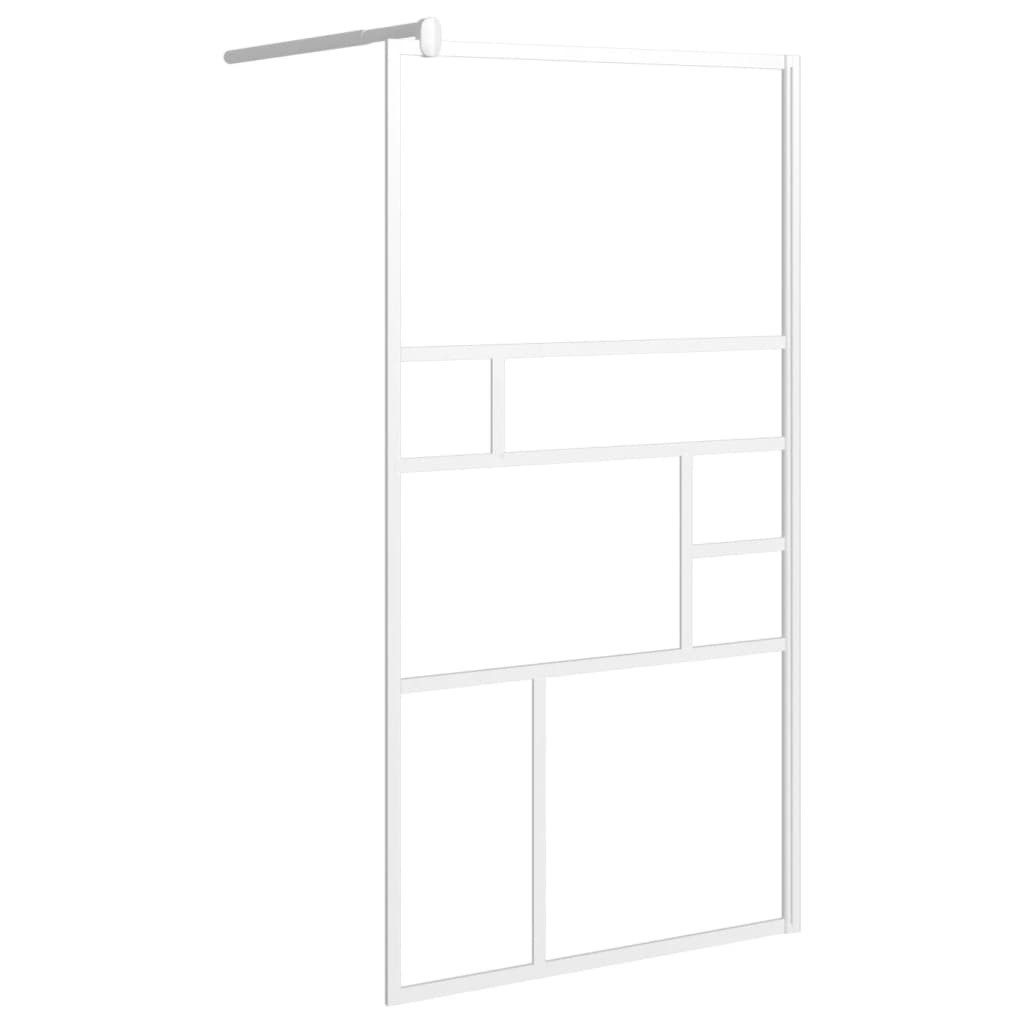 vidaXL Duschwand, Duschabtrennung für Walk-In Dusche 100x195 cm ESG-Glas Weiß