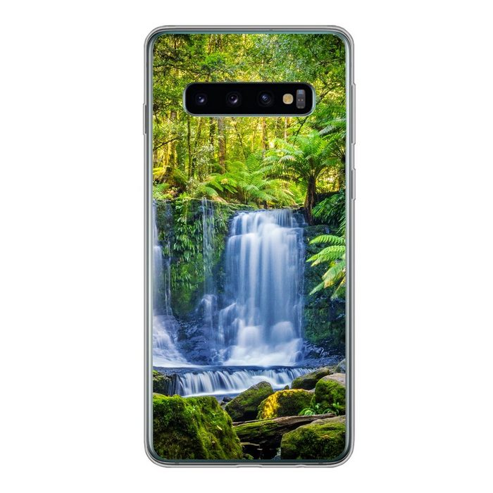 MuchoWow Handyhülle Dschungel - Wasserfall - Australien - Pflanzen - Natur Phone Case Handyhülle Samsung Galaxy S10 Silikon Schutzhülle