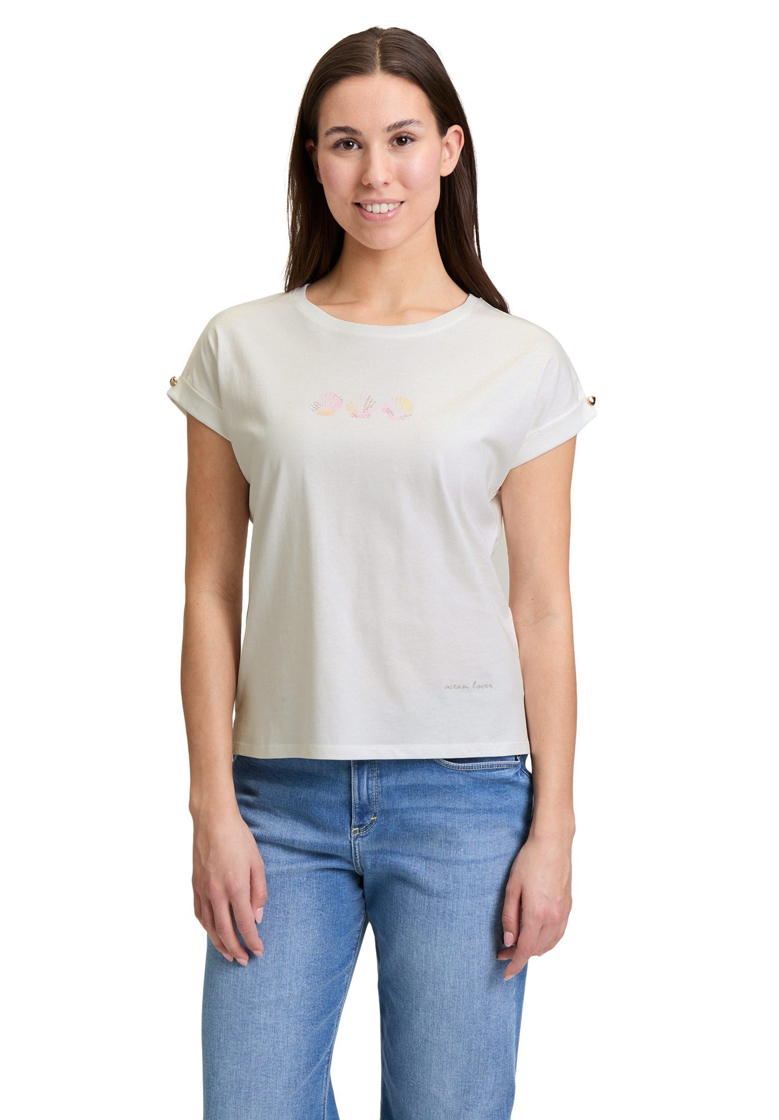 Cartoon Kurzarmshirt Cartoon Printshirt mit Ärmelaufschlag günstig online kaufen