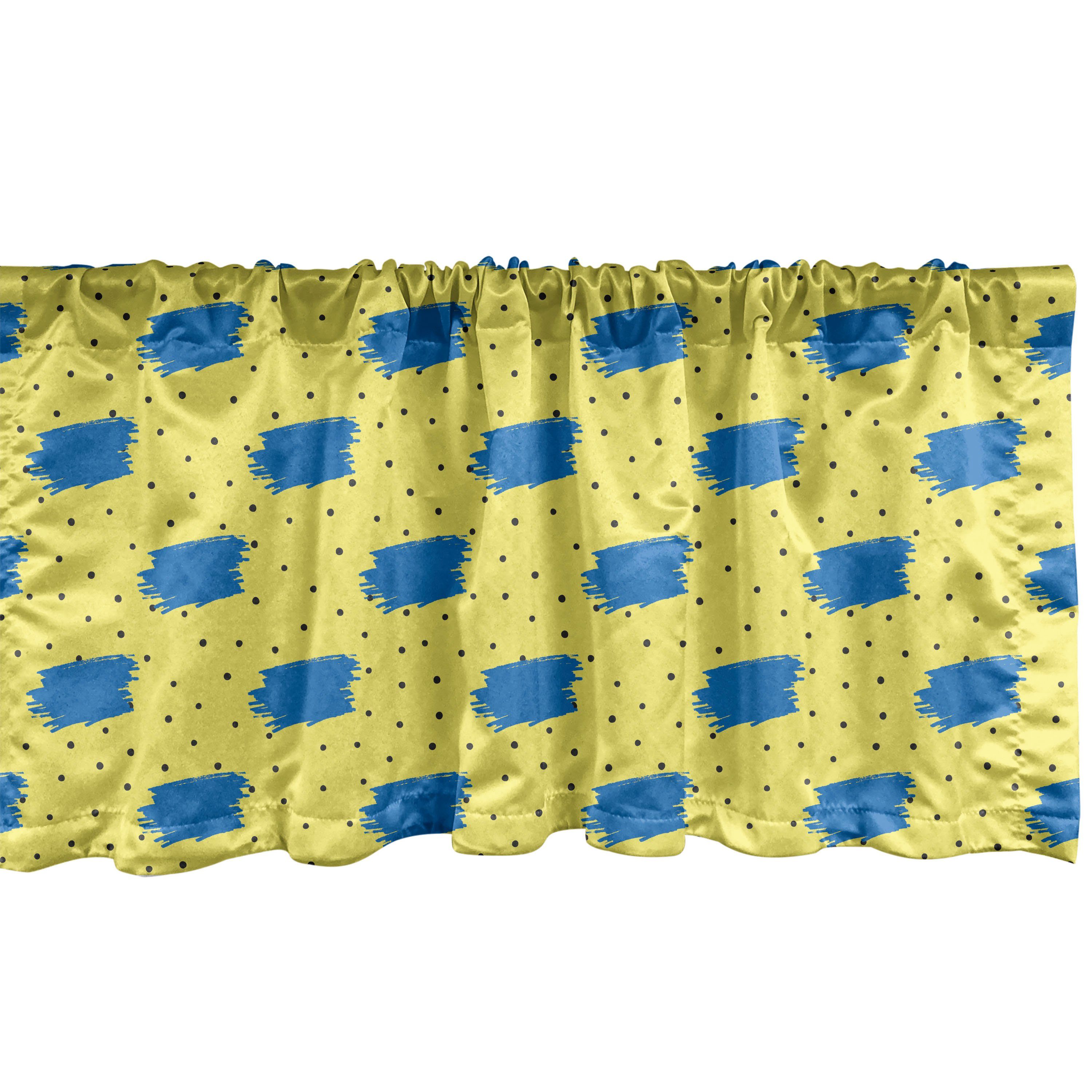 Scheibengardine Vorhang Volant für Küche Schlafzimmer Dekor mit Stangentasche, Abakuhaus, Microfaser, Gelbe Punkte Paintbrush Hits