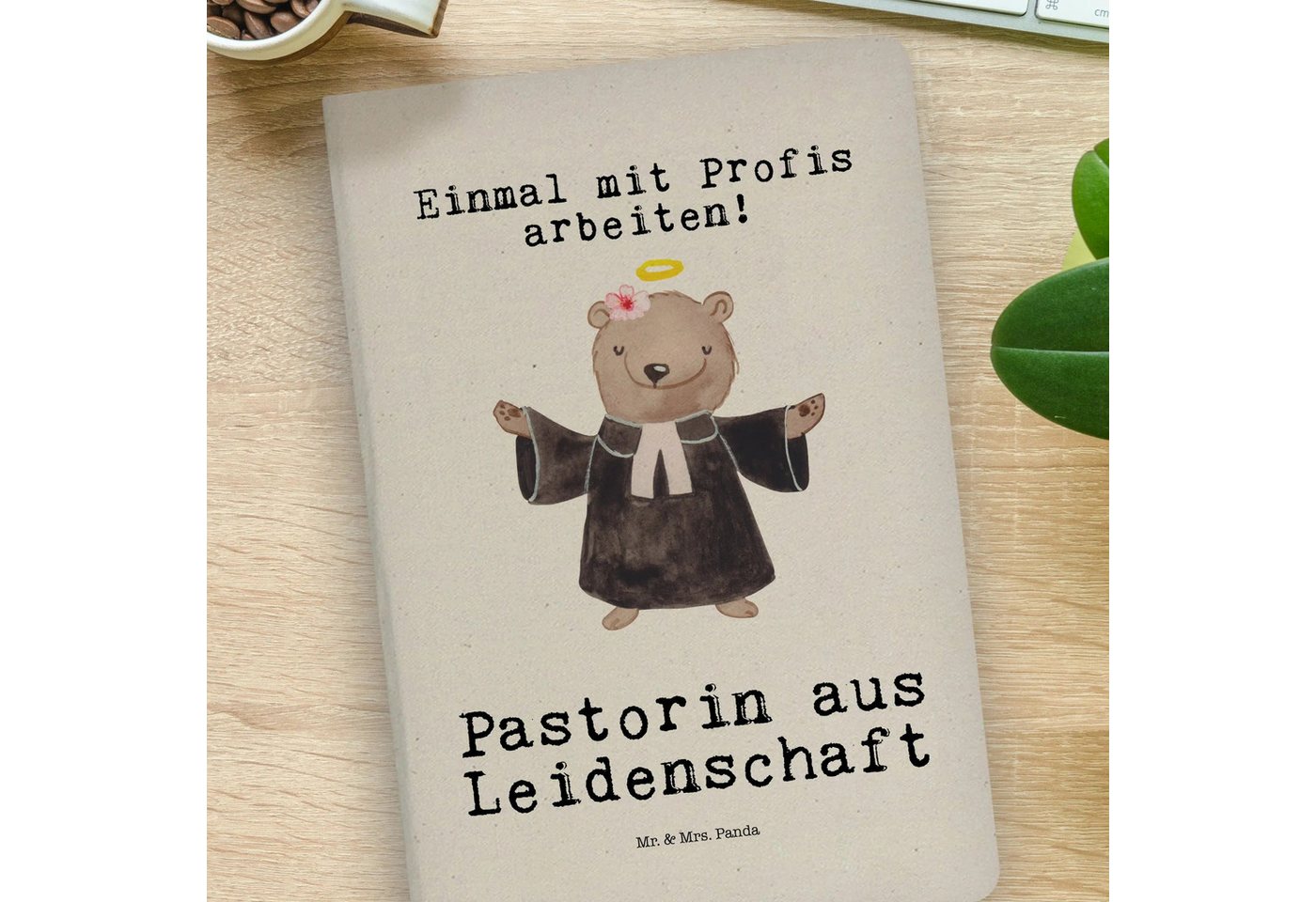 Thumbnail - Mr. & Mrs. Panda Notizbuch Pastorin Leidenschaft - Transparent - Geschenk, Kirche, Notizbuch A4 Mr. & Mrs. Panda, Echte ...