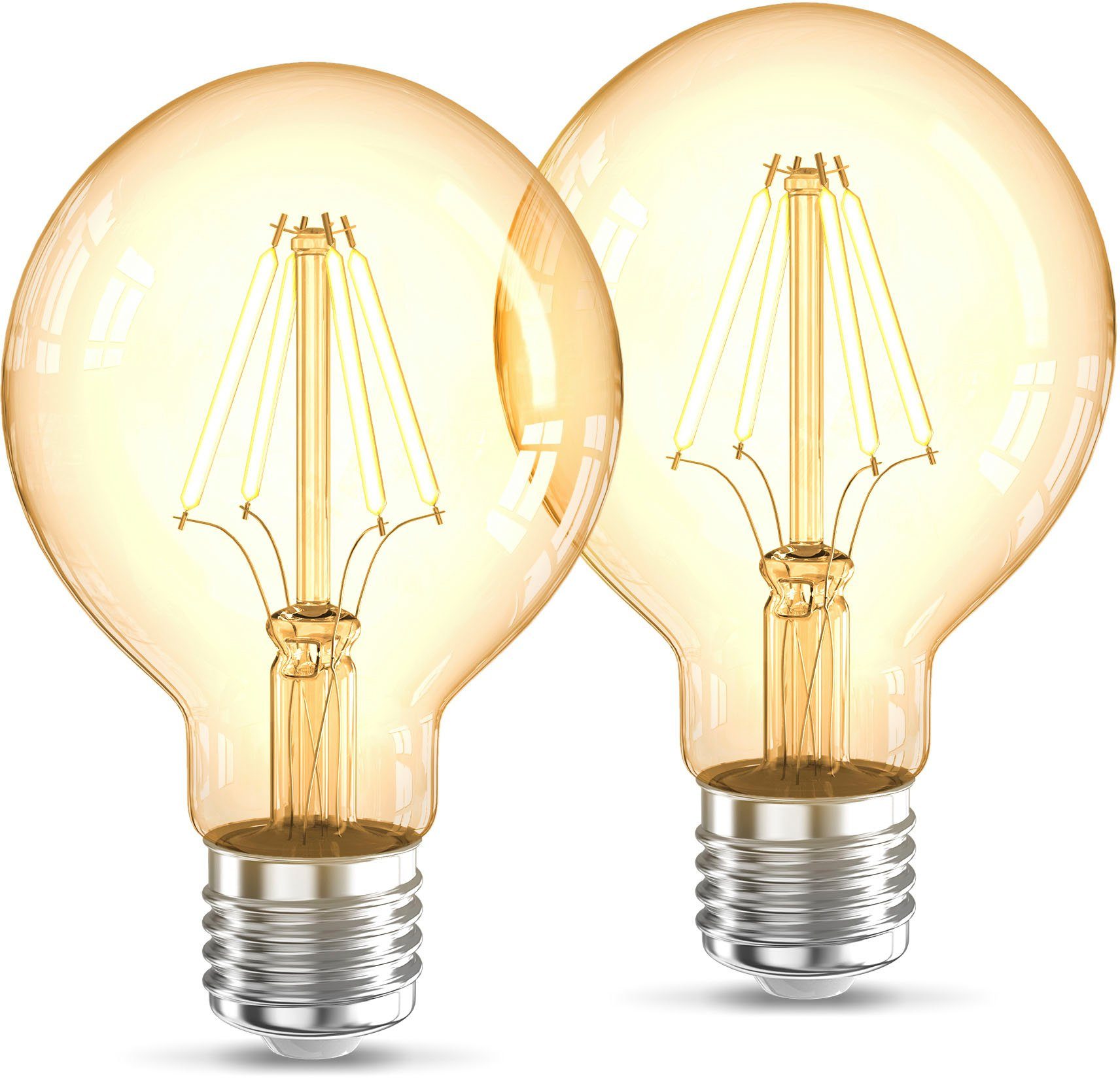 LED-Leuchtmittel BK_LM1400 LED Leuchtmittel 2er Set E27 G80