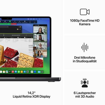 Apple MacBook Pro 14'' Notebook (35,97 cm/14,2 Zoll, Apple M3 Max, 30-Core GPU, 1000 GB SSD, CTO)