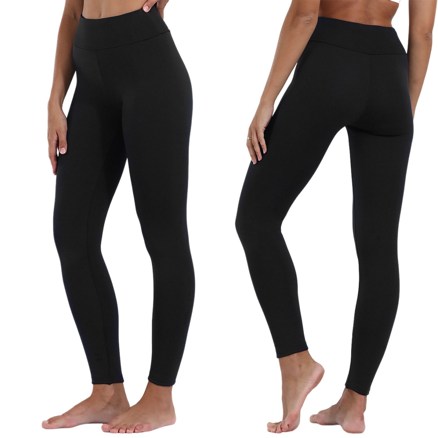 Refttenw Thermoleggings Damen Gefütterte High Waist Leggings Elastisch Yogahose Sportleggins Strumpfhosen Laufhose Sporthose mit Bauchkontrolle